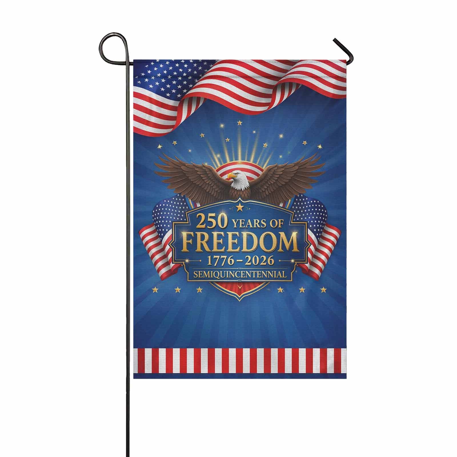 250 Years of Freedom Garden Flag Patriotic Eagle USA 1776-2026 America Semiquincentennial Decor