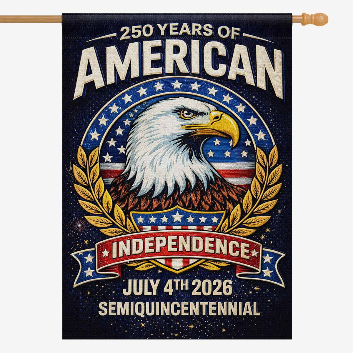 1776-2026 America 250 House Flag Patriotic Eagle Semiquincentennial USA Flag