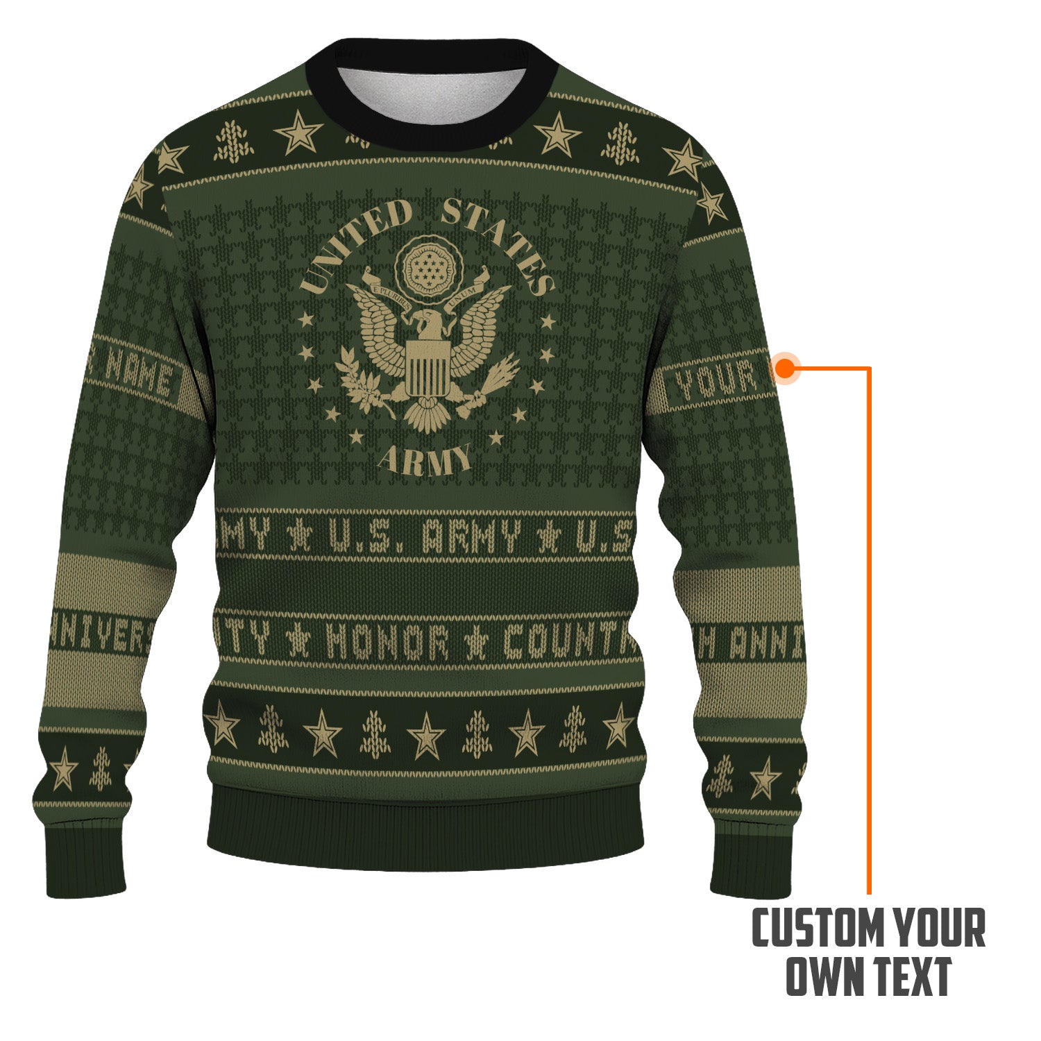 Personalized US Army Ugly Christmas Sweater TUST06