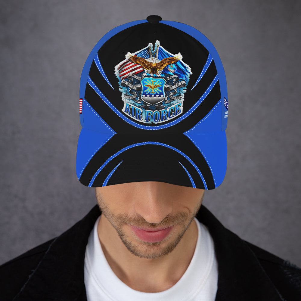 Custom Ranks/Insignia, Personalized Name And Years Served All Over Prints Premium Classic Cap JAOVC08