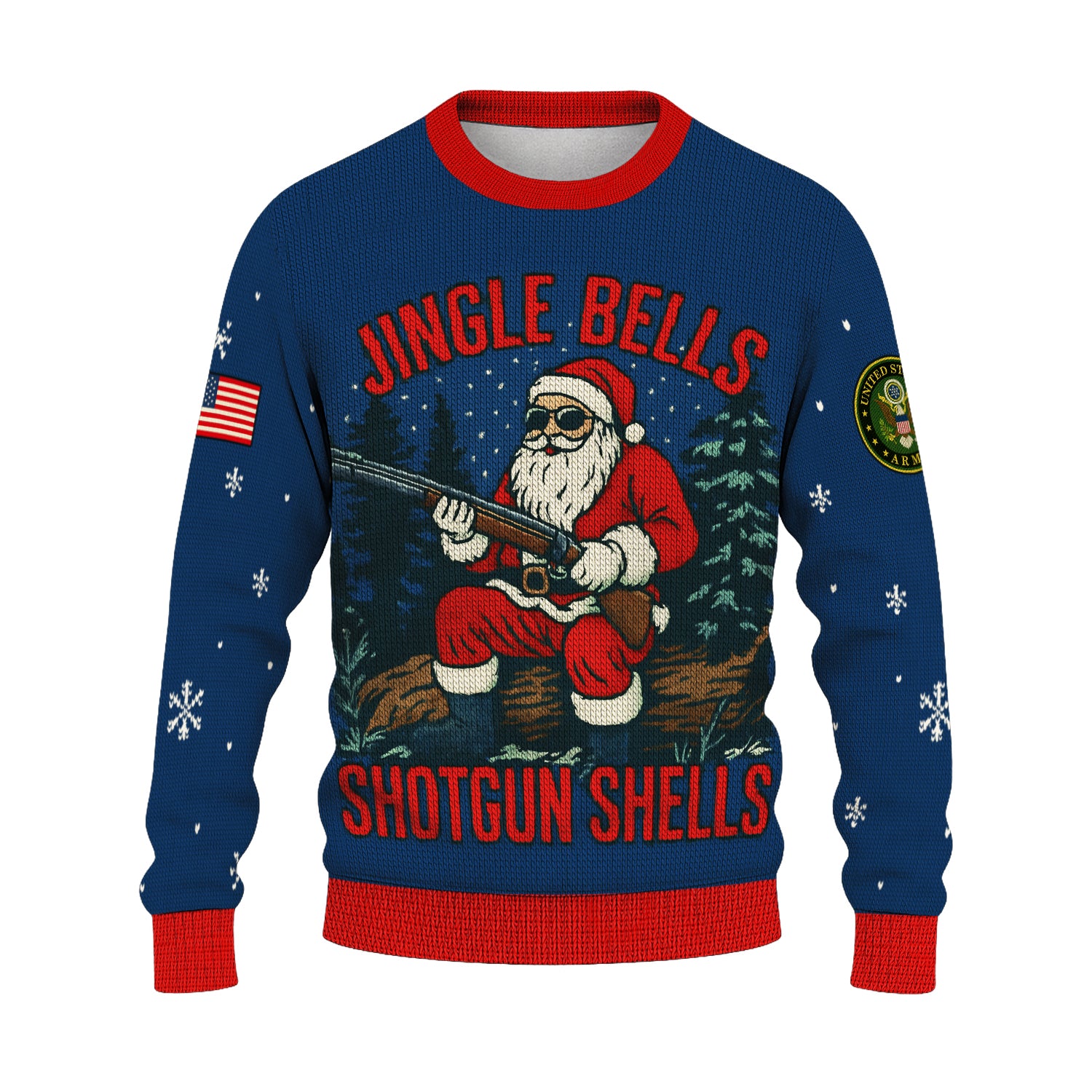 US Army Jingle Bells Shotgun Sells Ugly Christmas Sweater