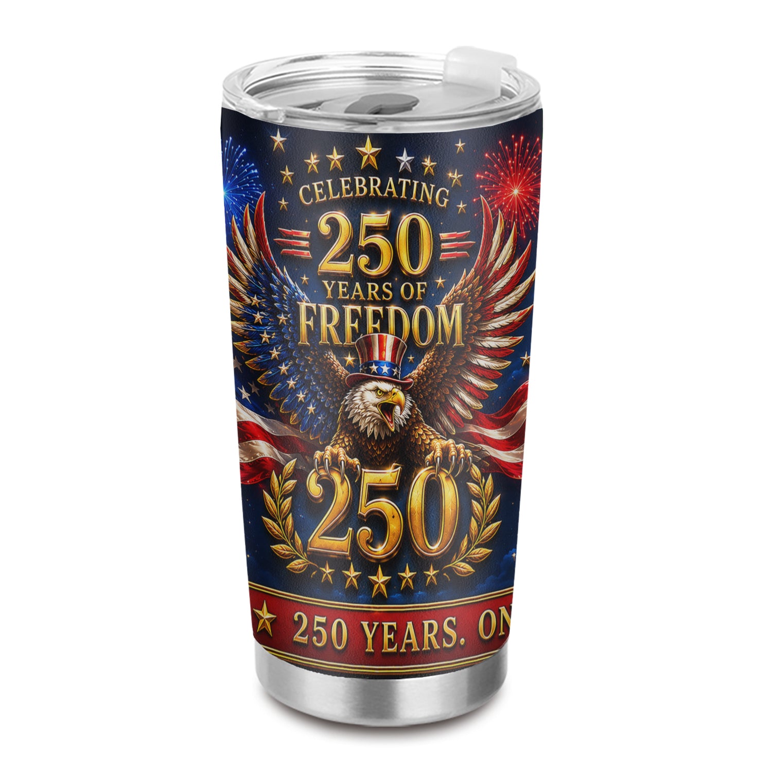 America 250 Years of Freedom Eagle 20oz Tumbler Patriotic Gift