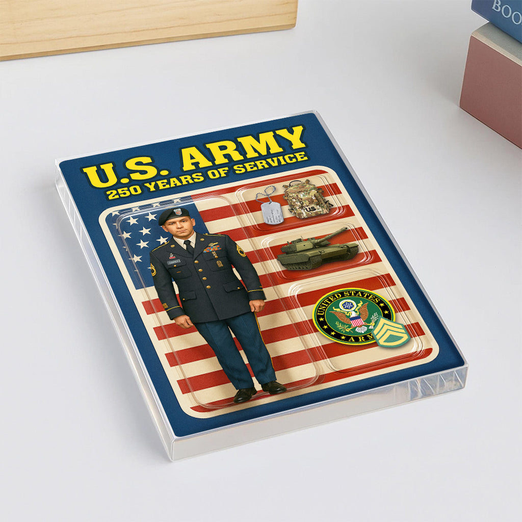 Personalized US Army 250th Years Of Service Custom Figure Acrylic Block