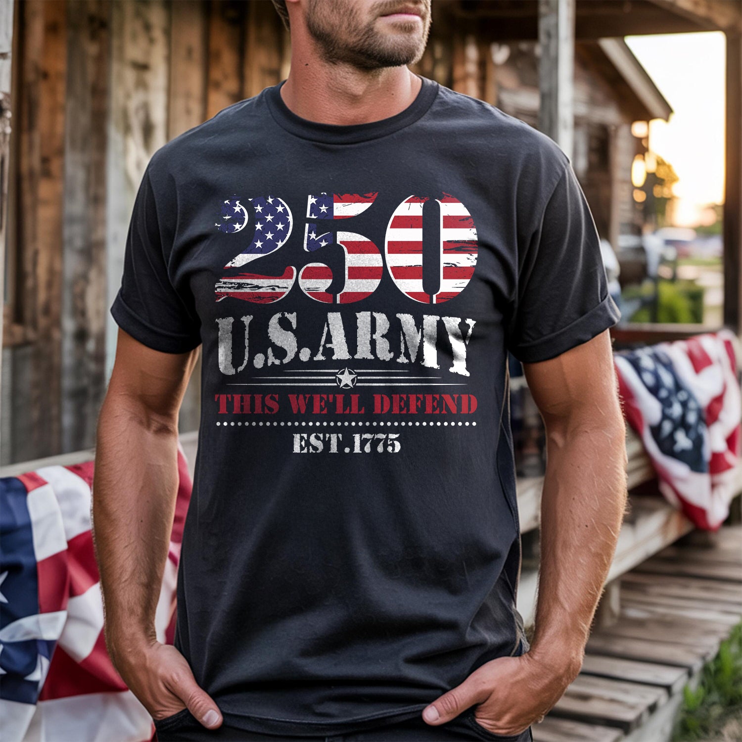 US ARMY 250 This We'll Defend Est 1775 Front T-Shirt