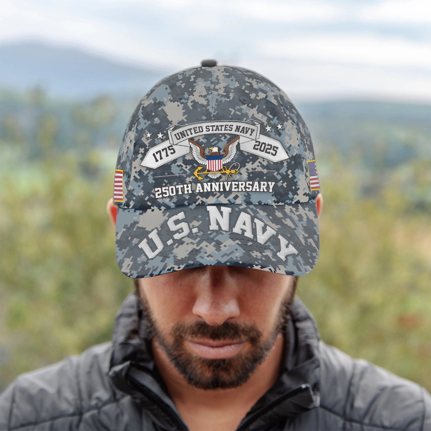 US Navy 250th Anniversary All Over Prints Premium Classic Cap