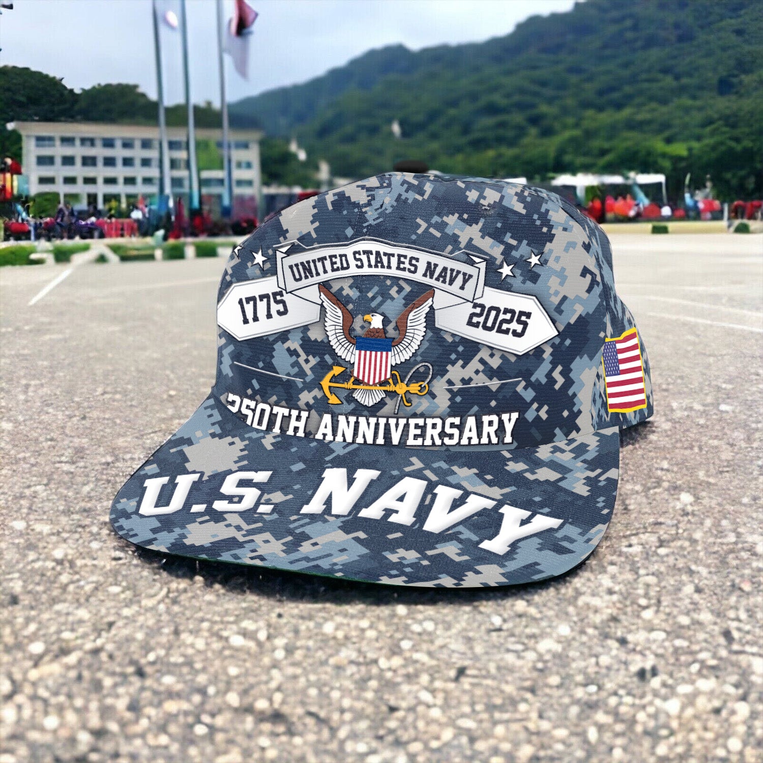 US Navy 250th Anniversary All Over Prints Premium Classic Cap