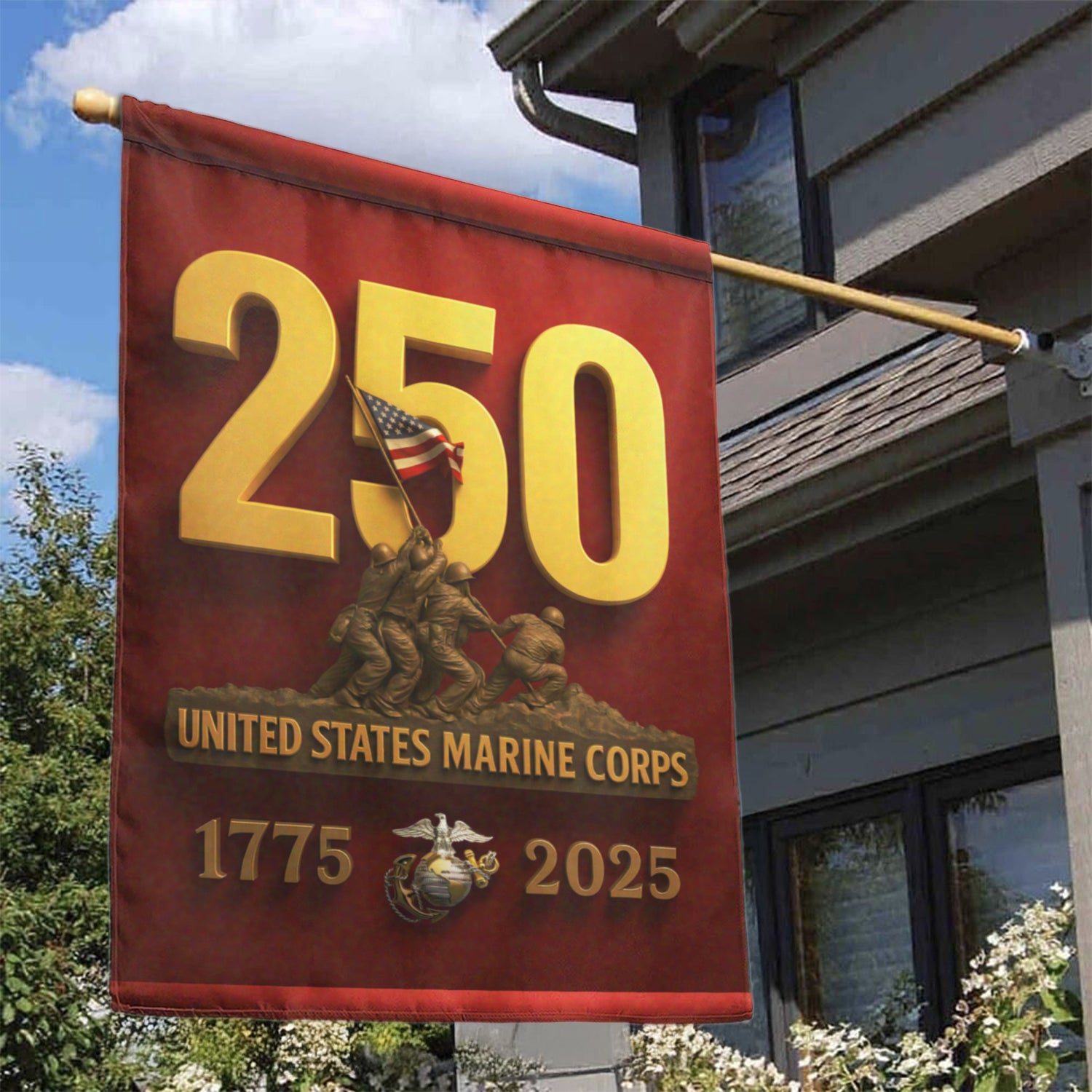 MARlNE 1775 - 2025 House Flag 28" x 40" Twin-Side Printing