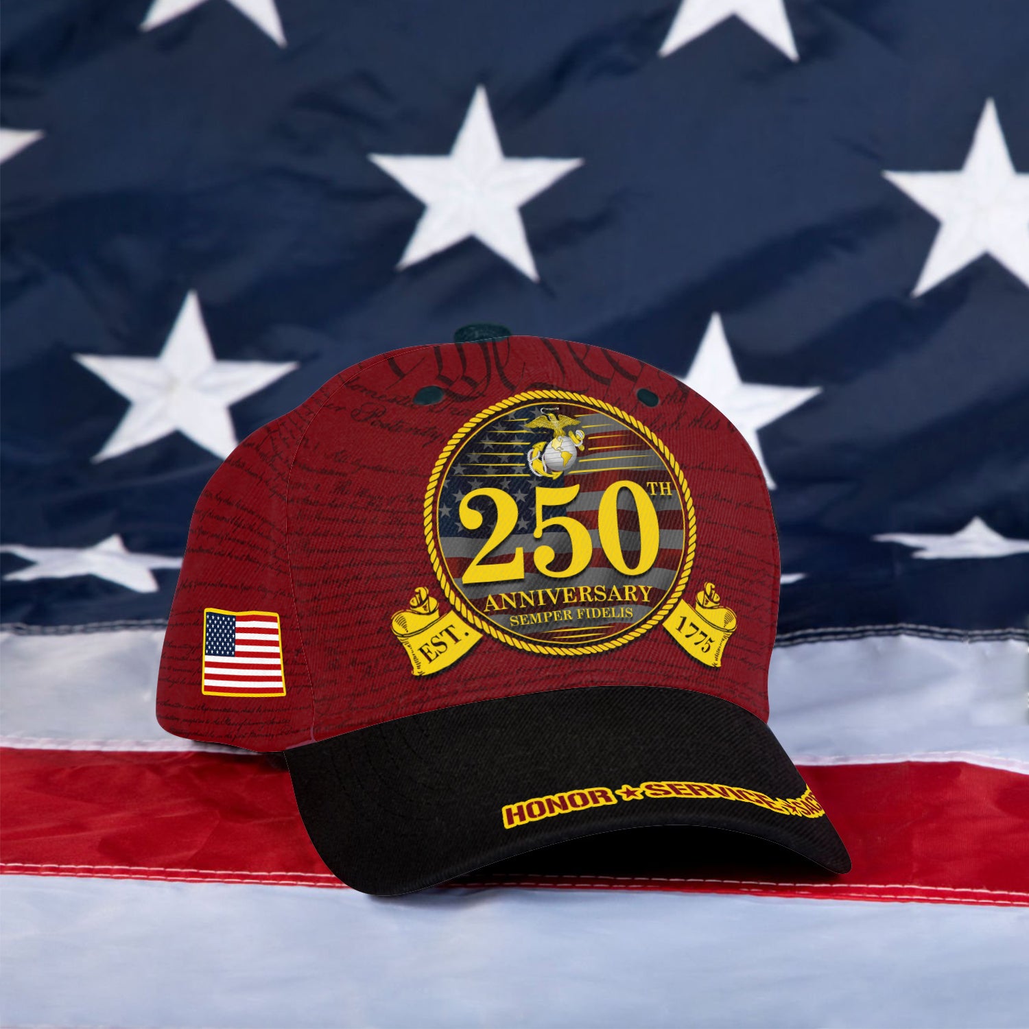 MARlNE 250th Anniversary Semper Fidelis All Over Prints Premium Classic Cap