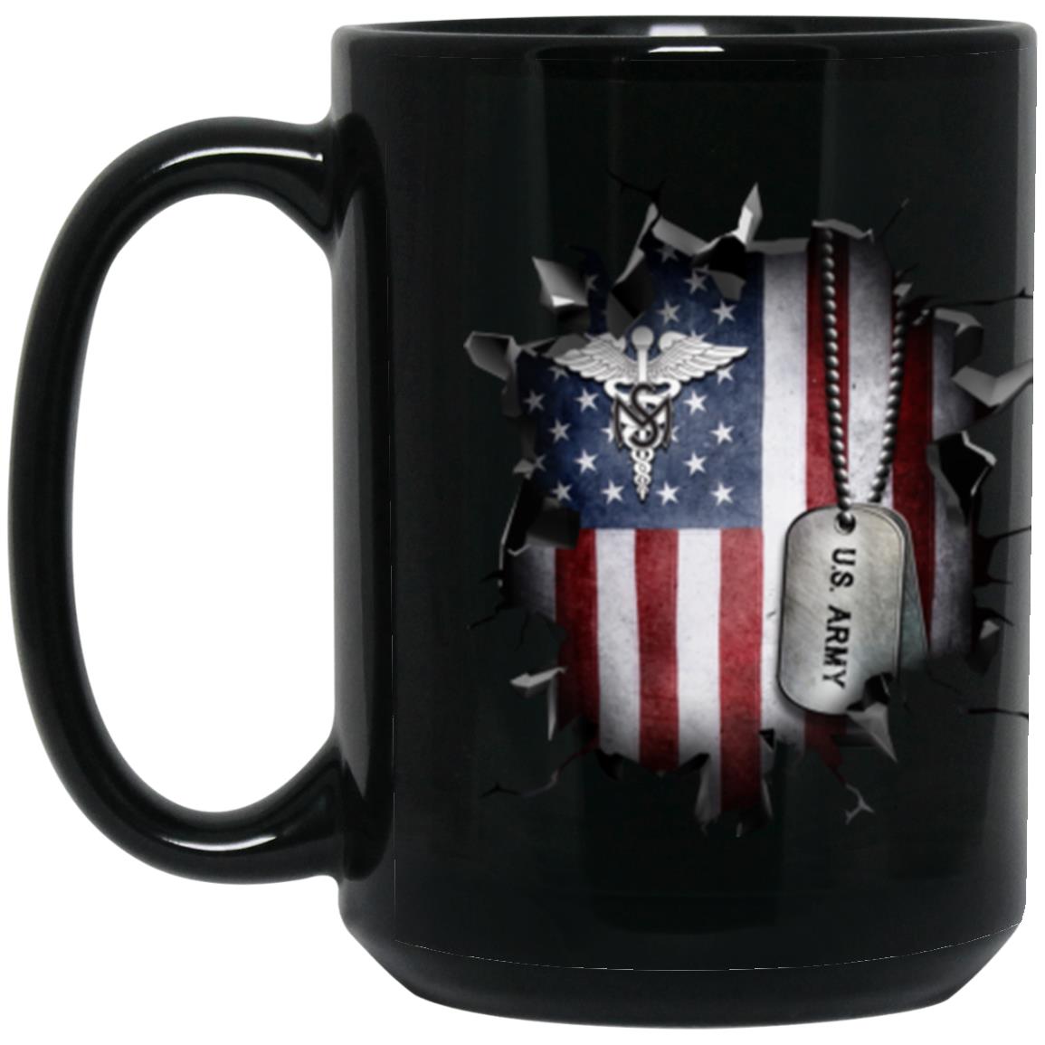 US Army Medical Service Corps 3D Break Effect 11oz - 15oz Black Mug