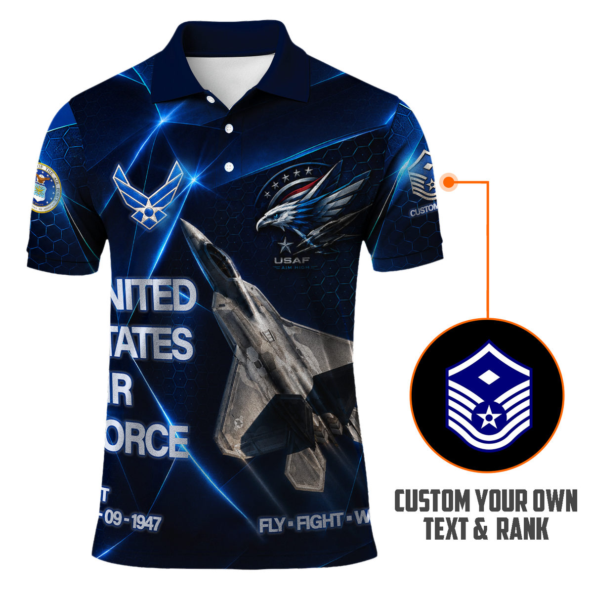 Personalized USAF Pilot Helmet 3D Polo Shirt Gift