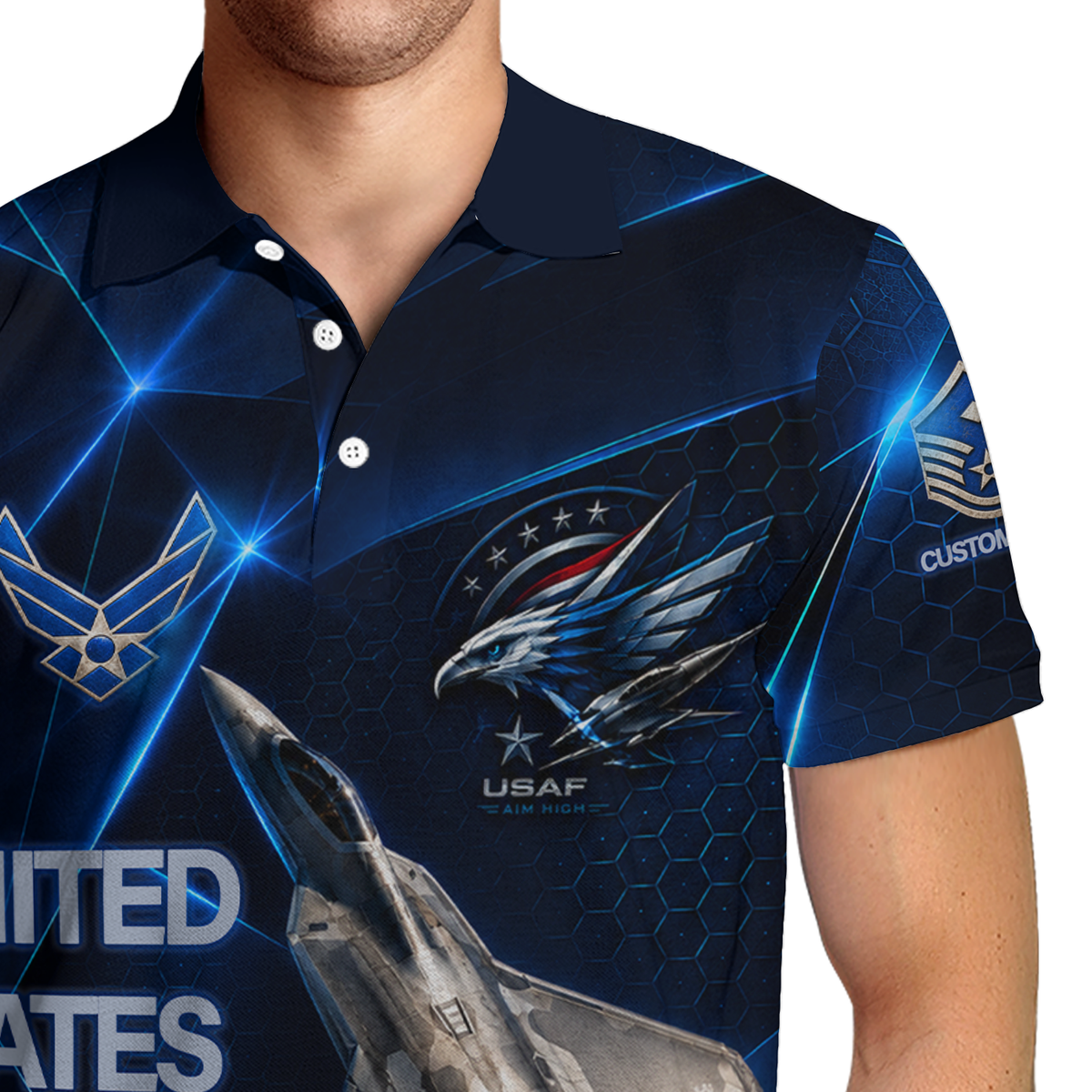 Personalized USAF Pilot Helmet 3D Polo Shirt Gift