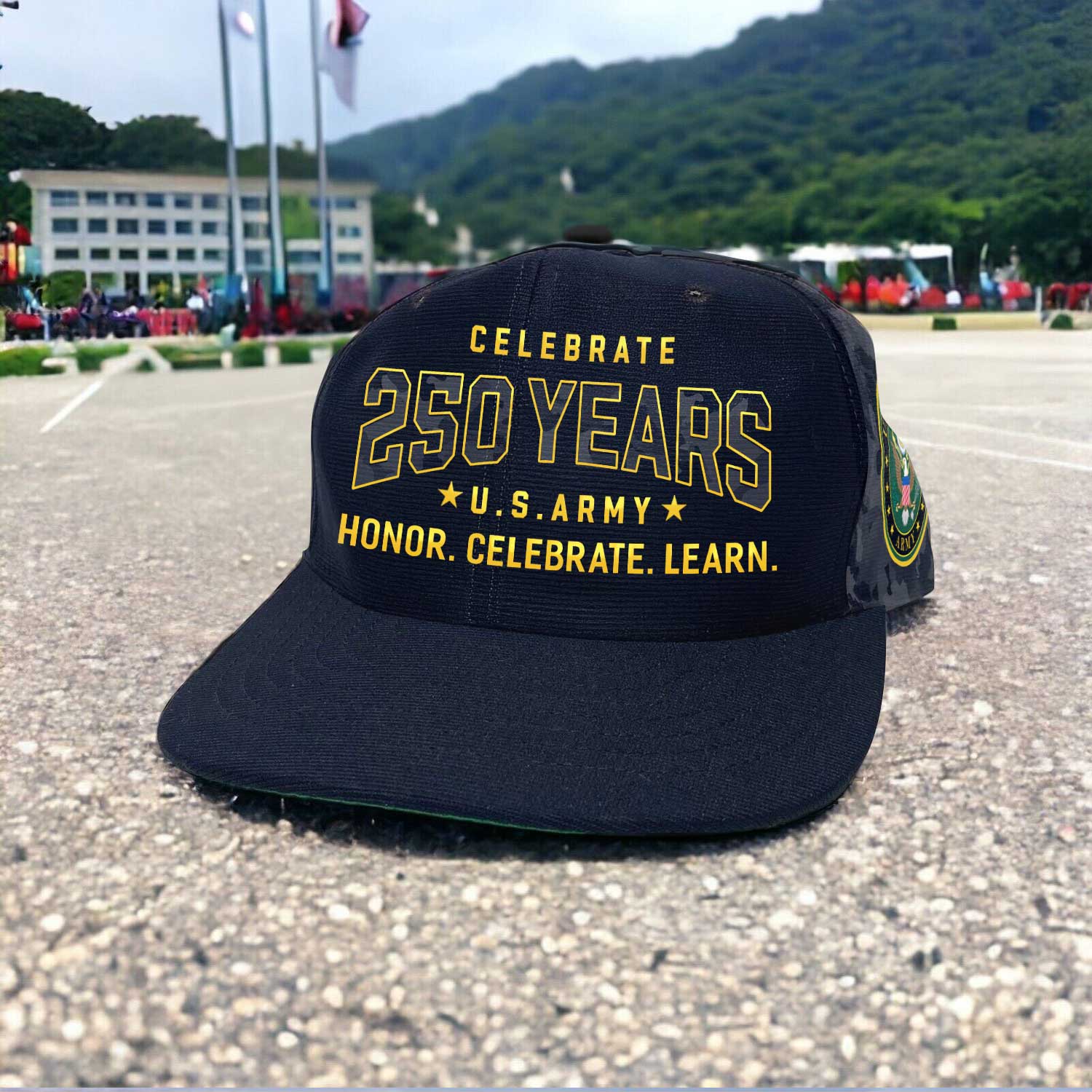 US Army Celebrate 250 Years All Over Prints Premium Classic Cap