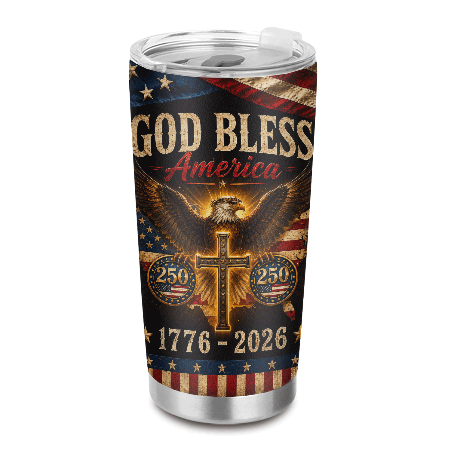 Patriotic Faith Freedom 20oz Stainless Tumbler