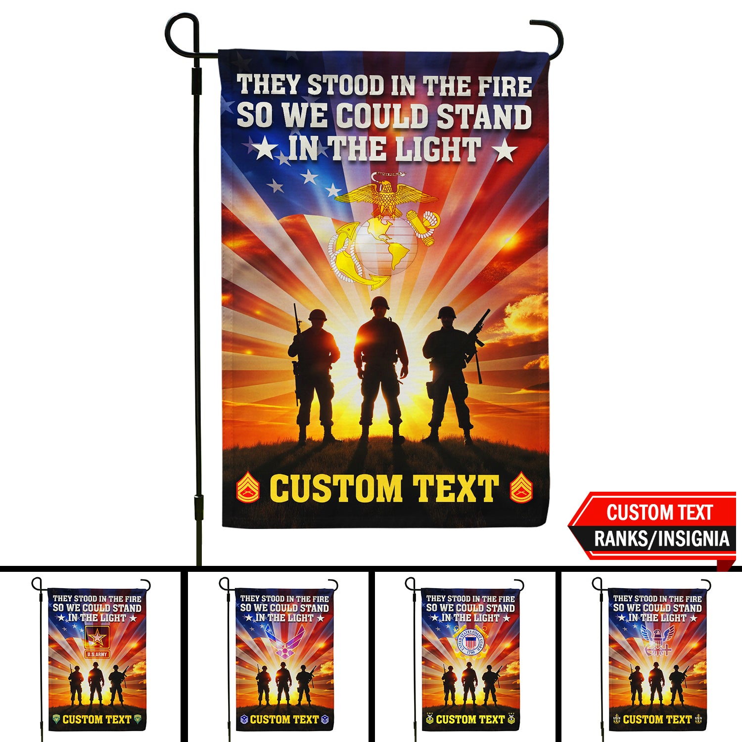 Personalized US Military Logo/Insignia And Text JFLAG38 Garden Flag, House Flag Twin-Side Printing