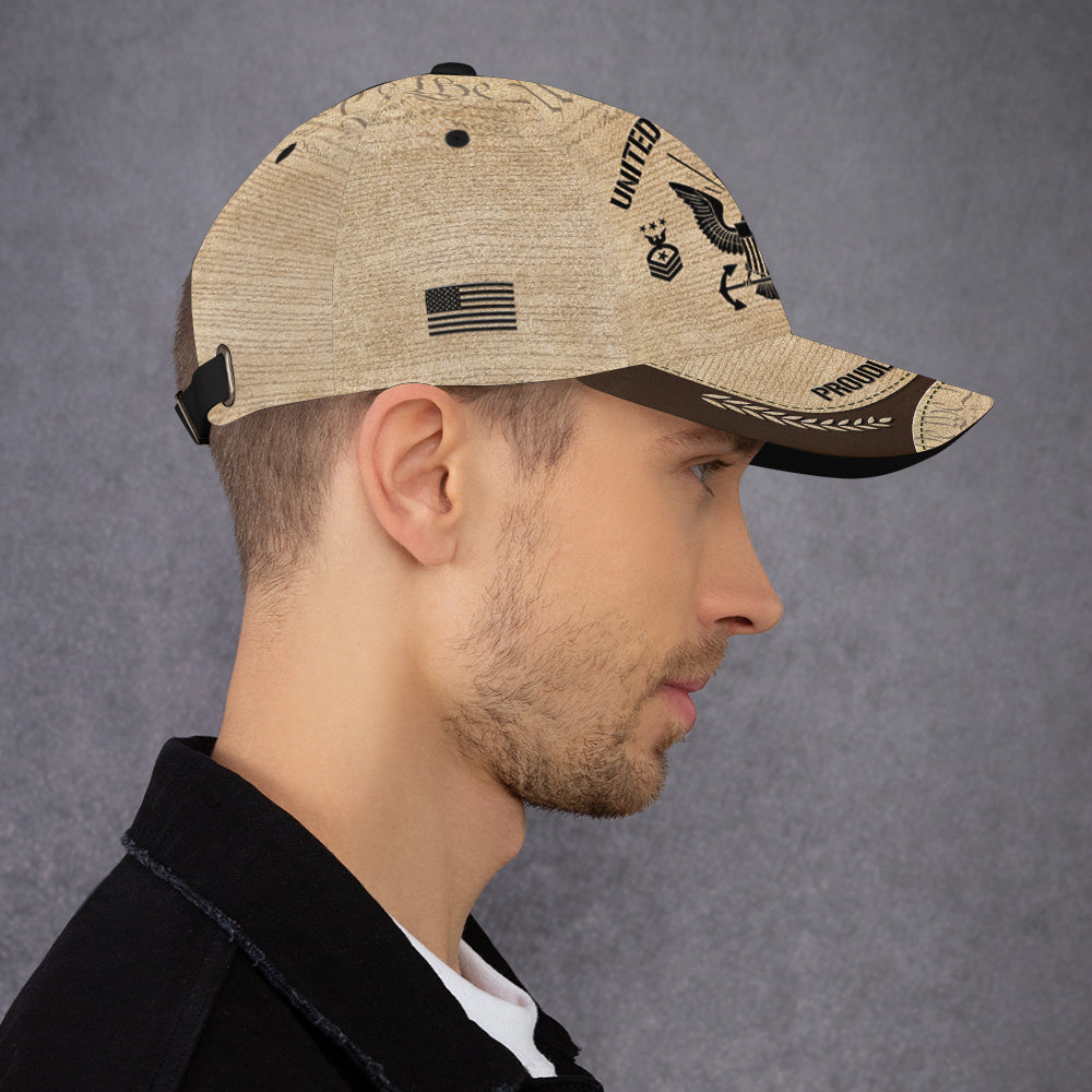 Custom Ranks/Insignia, Personalized Name And Years Served All Over Prints Premium Classic Cap JAOVC20