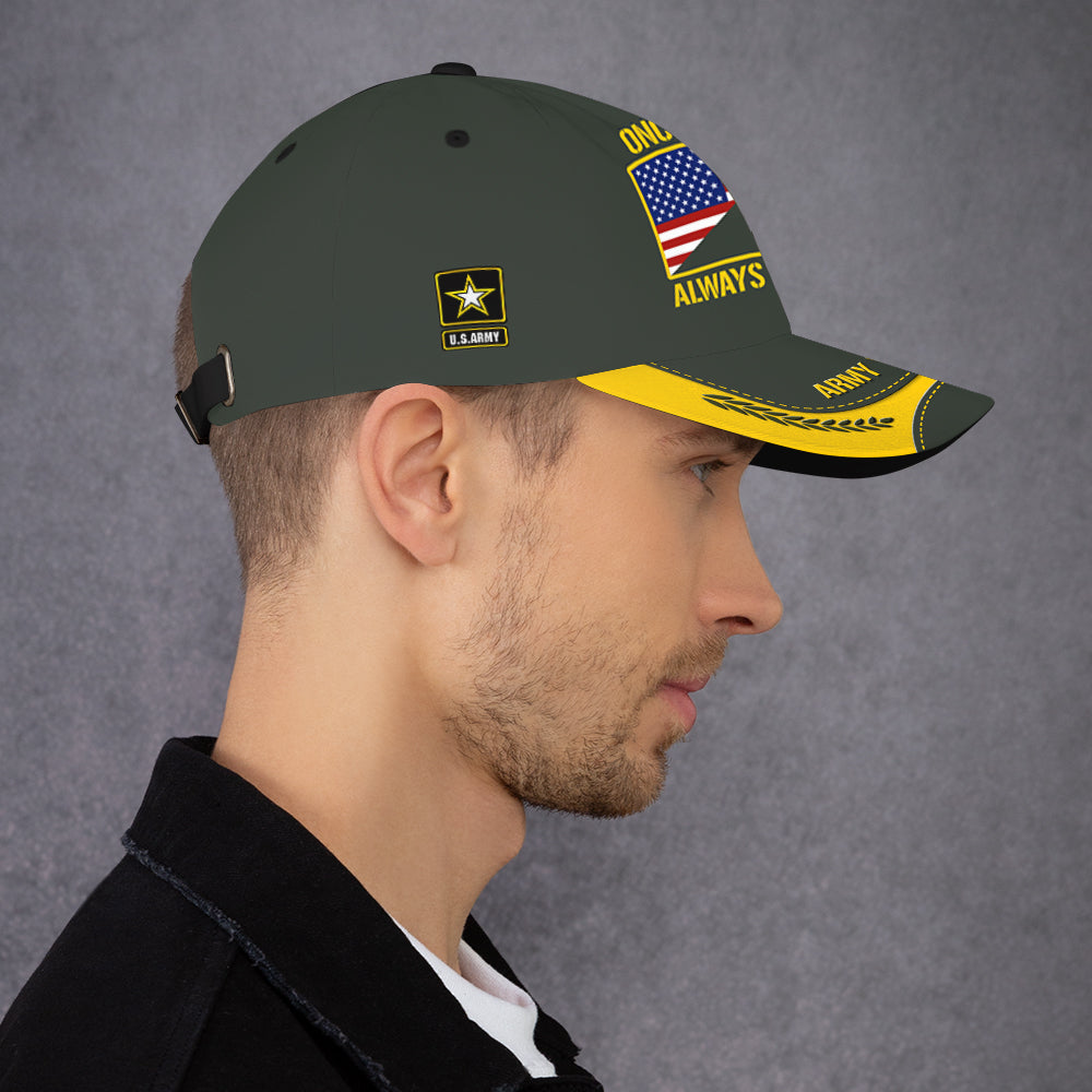 Custom Ranks/Insignia, Personalized Name And Years Served All Over Prints Premium Classic Cap JAOVC21