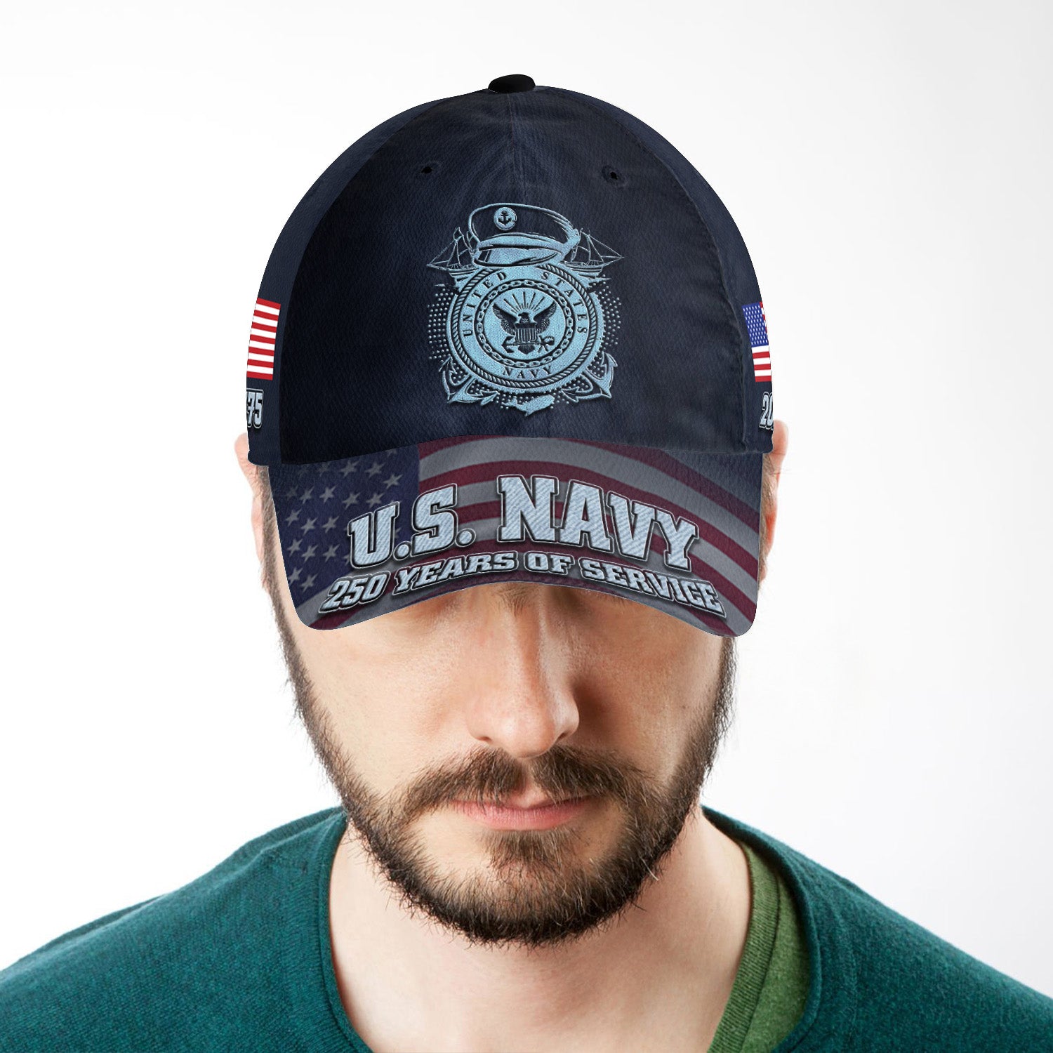 US Navy 250 Years Of Service All Over Prints Premium Classic Cap