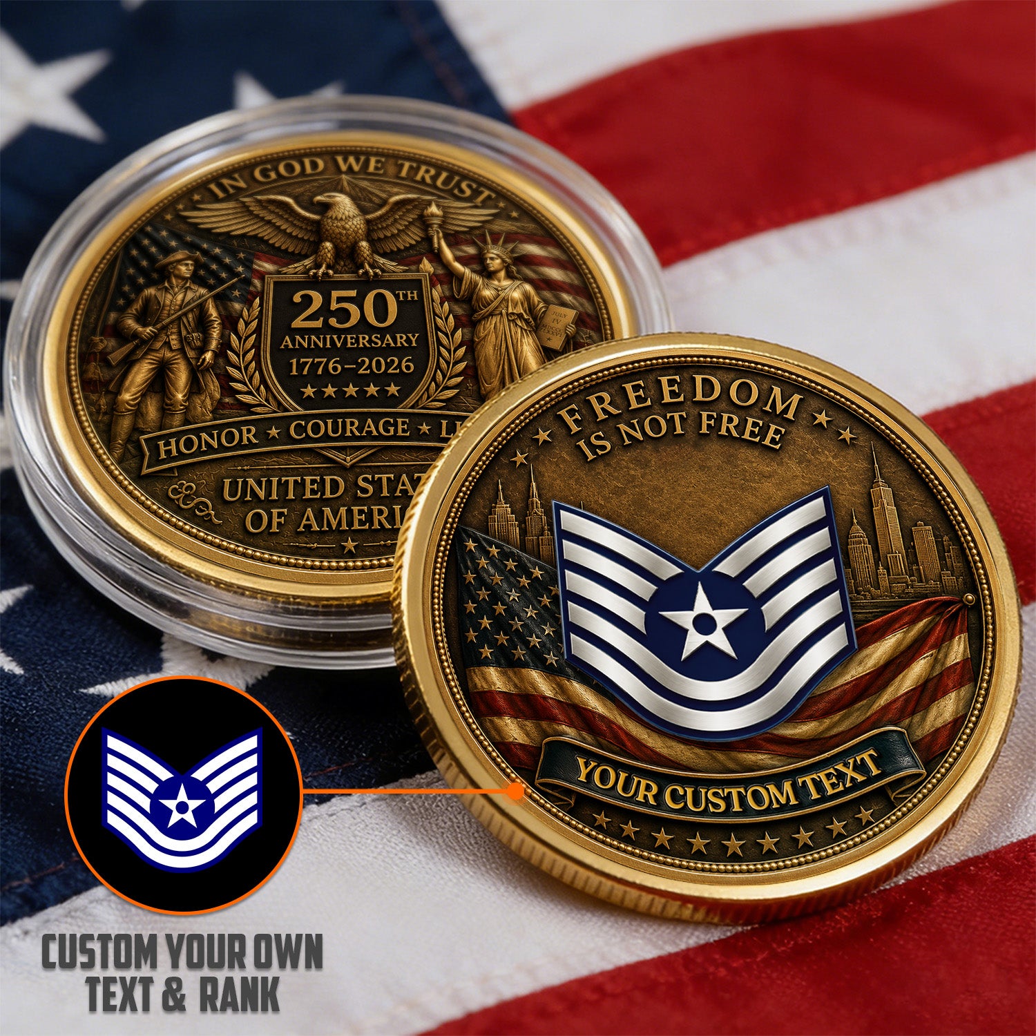 USAF 250th Anniversary 3D Challenge Coin Gift