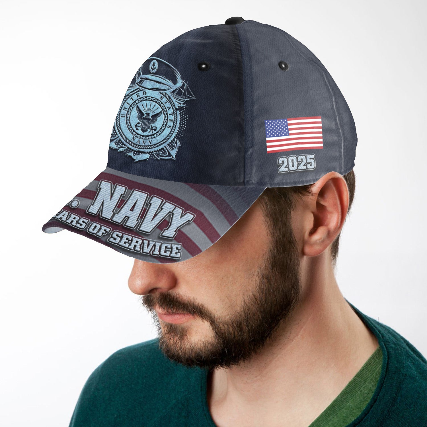 US Navy 250 Years Of Service All Over Prints Premium Classic Cap