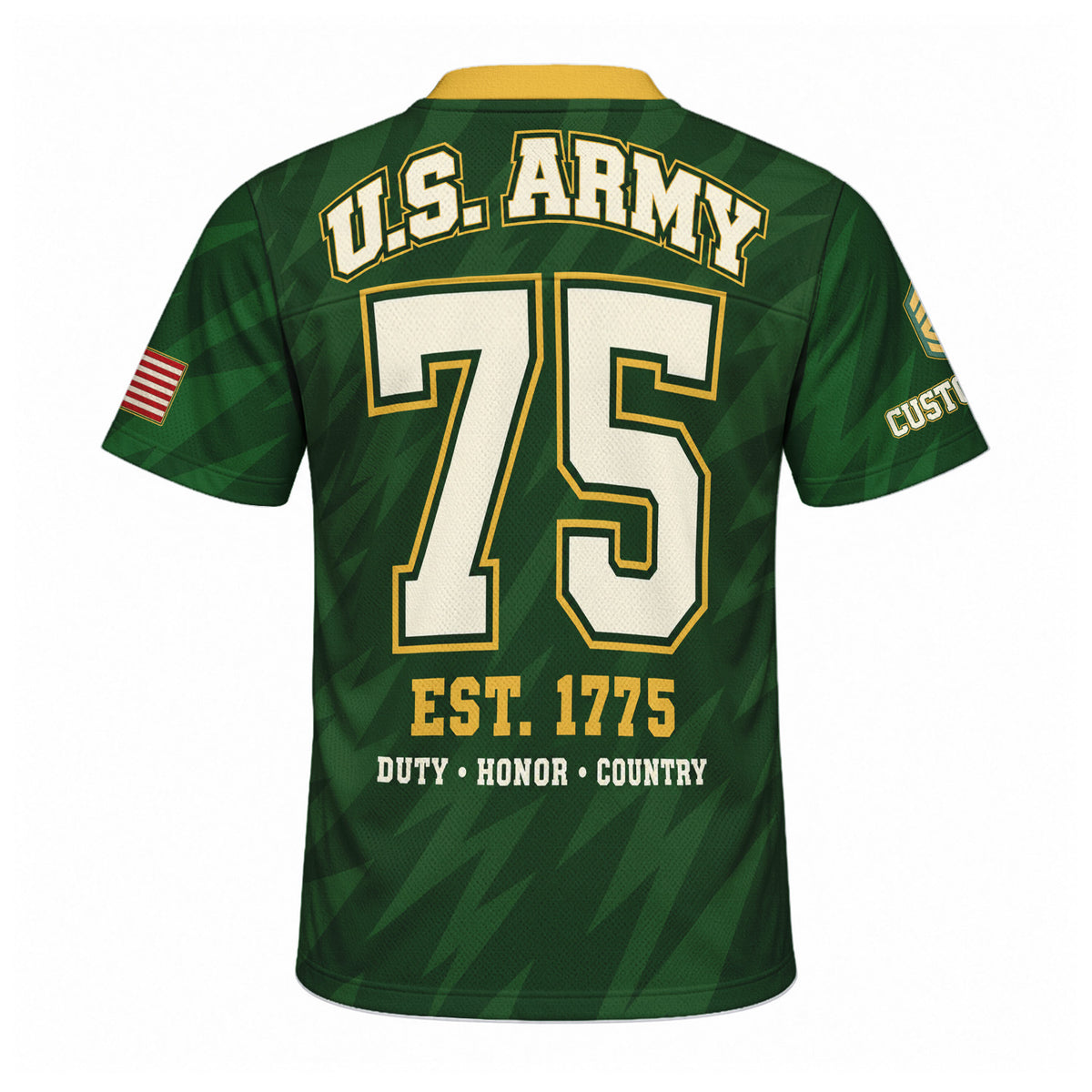Personalized U.S. Army Sports Jersey Custom Rank and Text Military Shirt