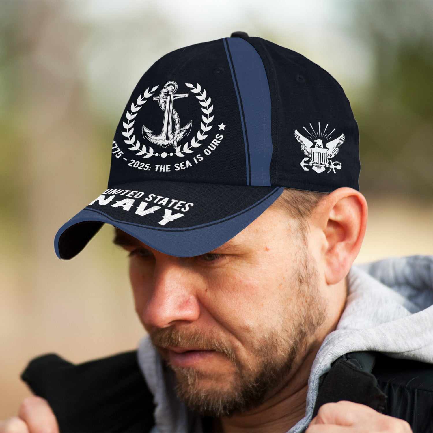 US Navy The Sea Is Our All Over Prints Premium Classic Cap