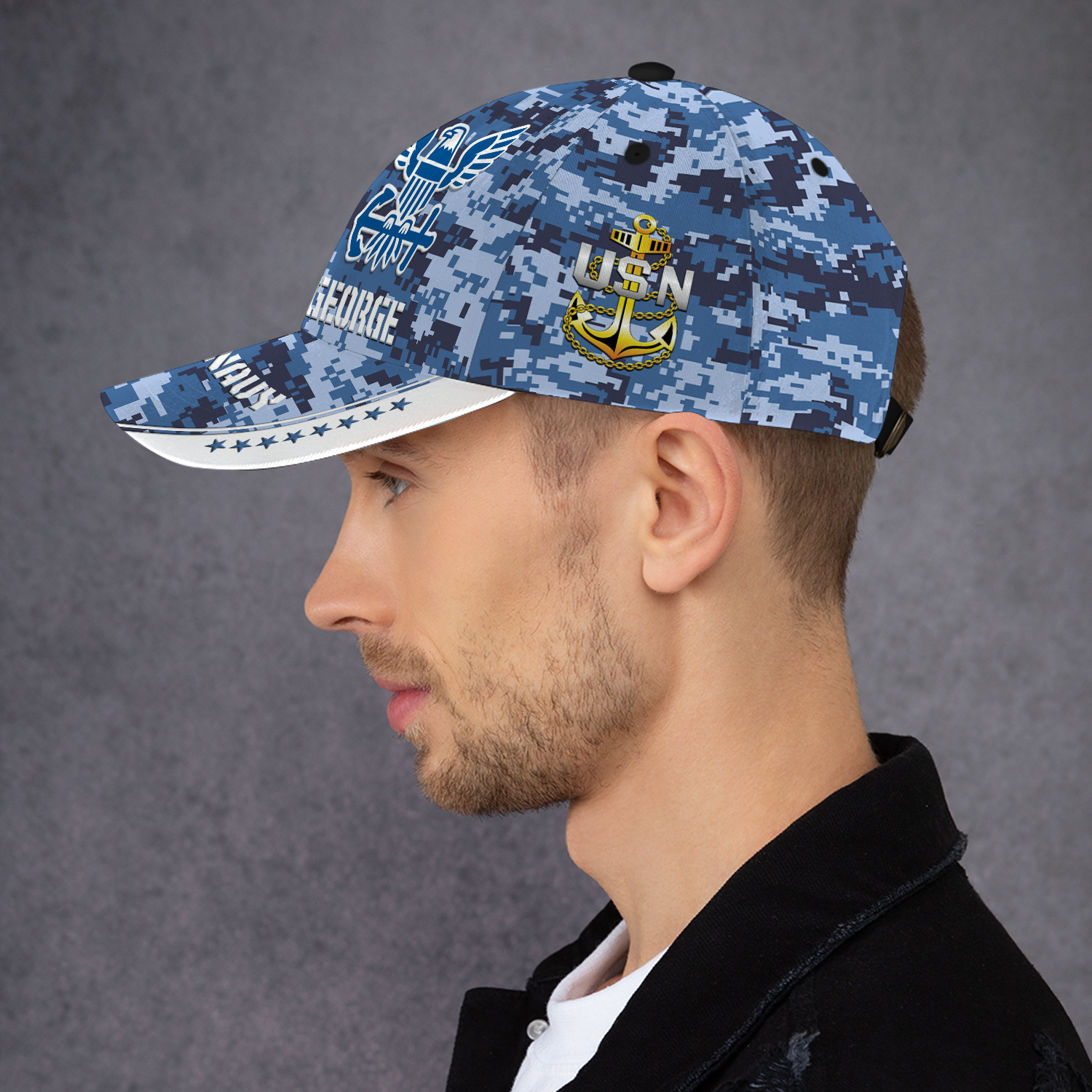 Custom Ranks/Insignia, Military Digital Camo, Personalized Name And Years Served All Over Prints Premium Classic Cap