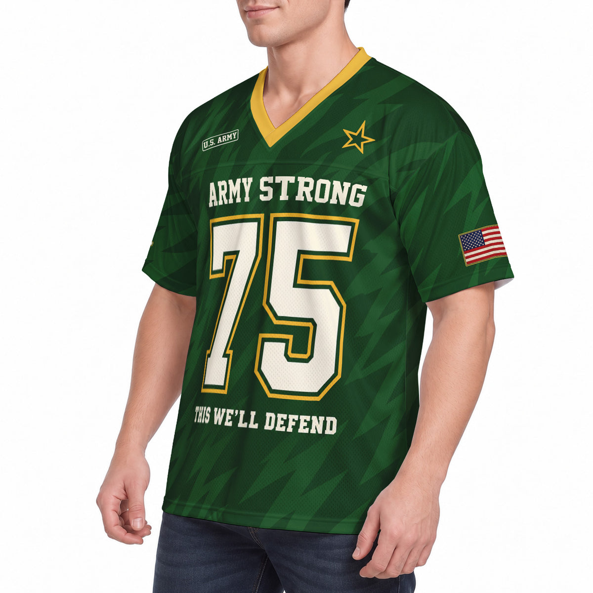 Personalized U.S. Army Sports Jersey Custom Rank and Text Military Shirt