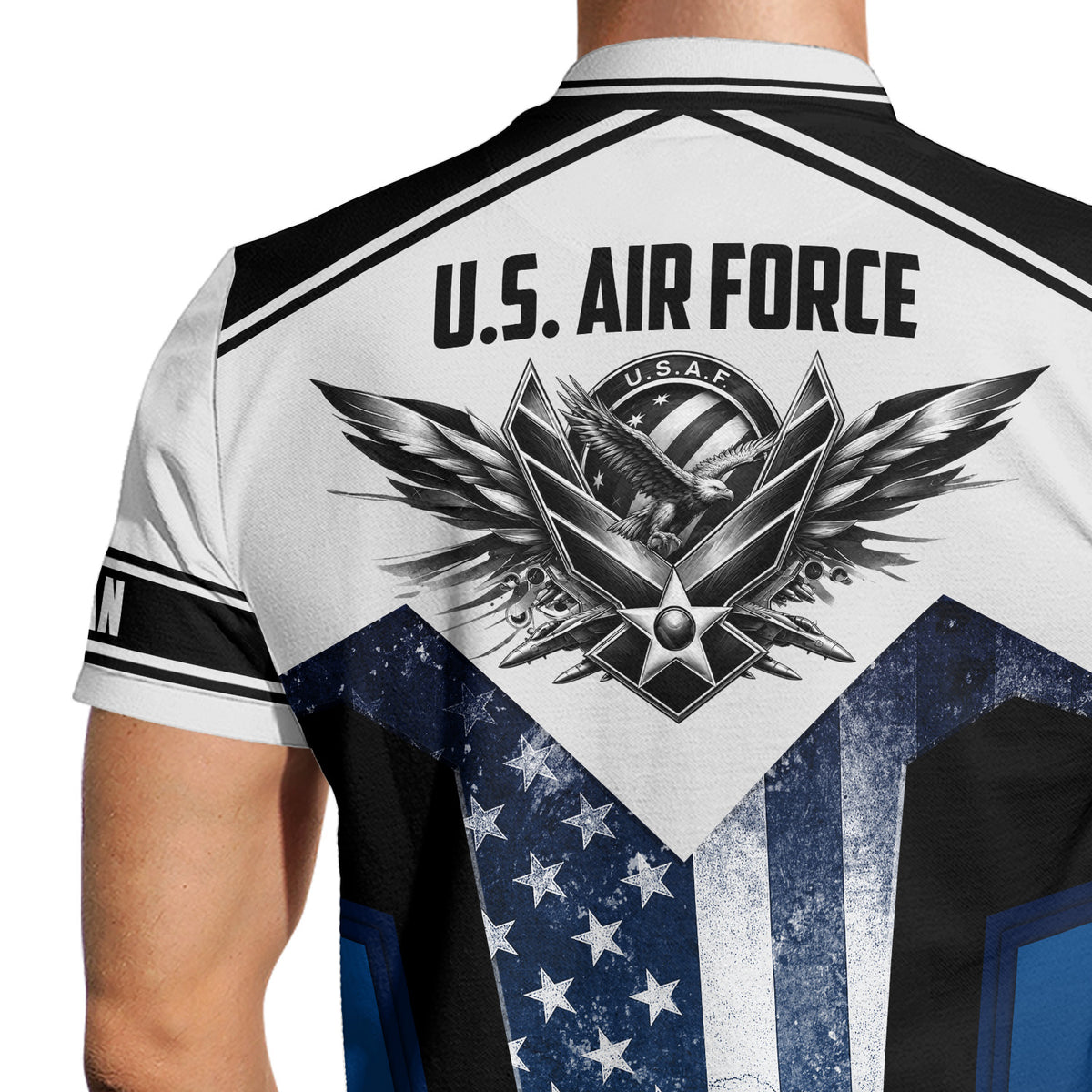 Personalized US Air Force Rank 3D All-Over Print Polo Shirt Gift
