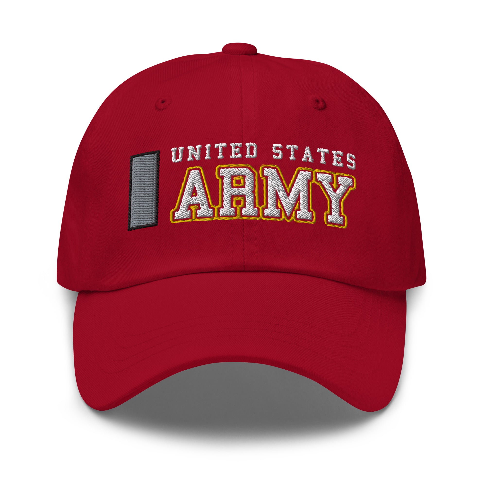 US Army O-2 First Lieutenant O2 1LT Commissioned Officer Ranks/Insignia Embroidered Dad Hat