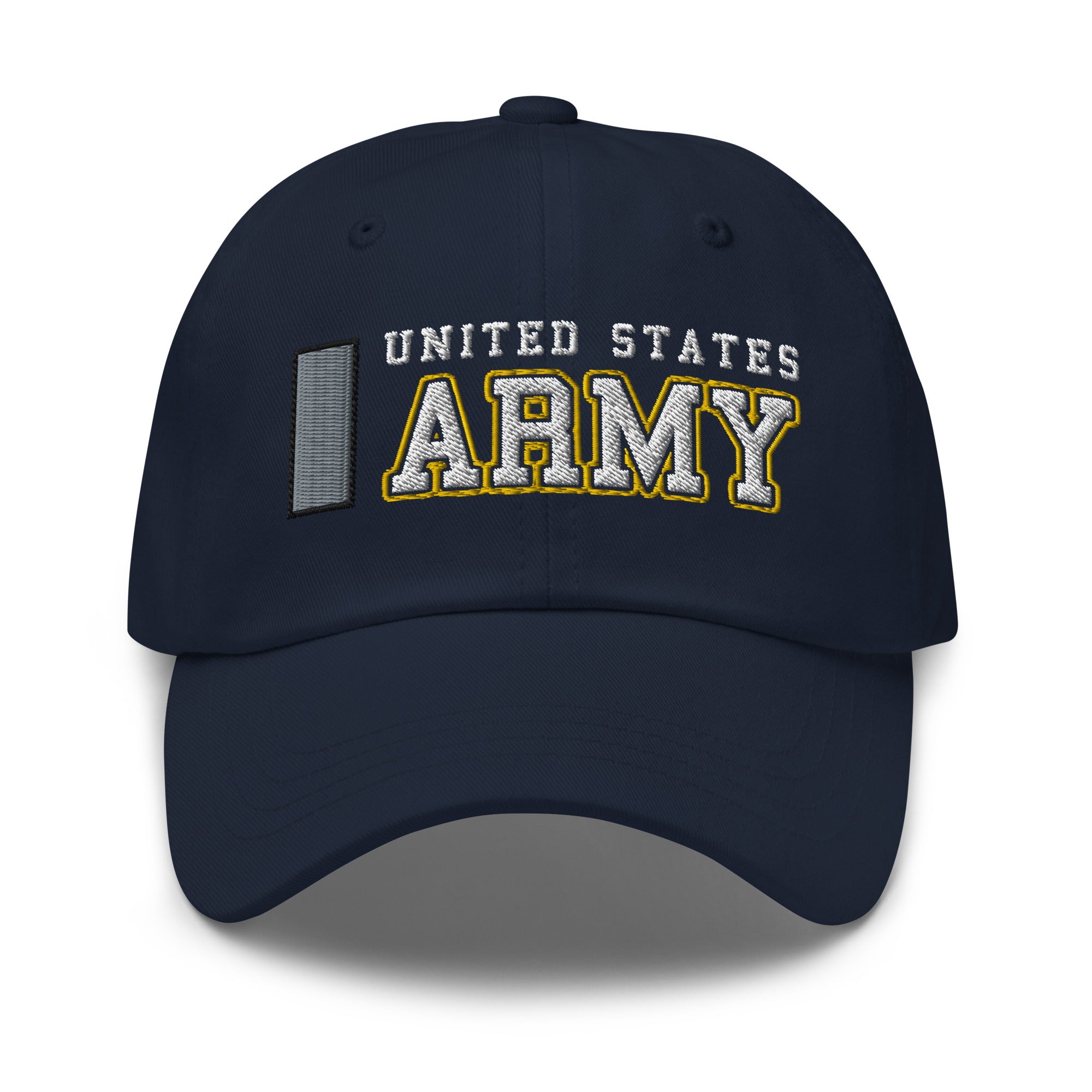 US Army O-2 First Lieutenant O2 1LT Commissioned Officer Ranks/Insignia Embroidered Dad Hat