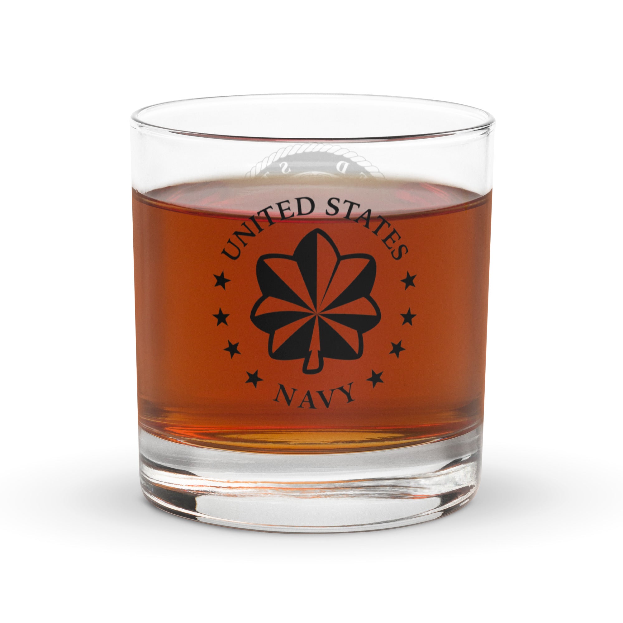 US Navy O-5 Commander O5 CDR Senior Officer Insignia Rocks Glass 10.5 oz