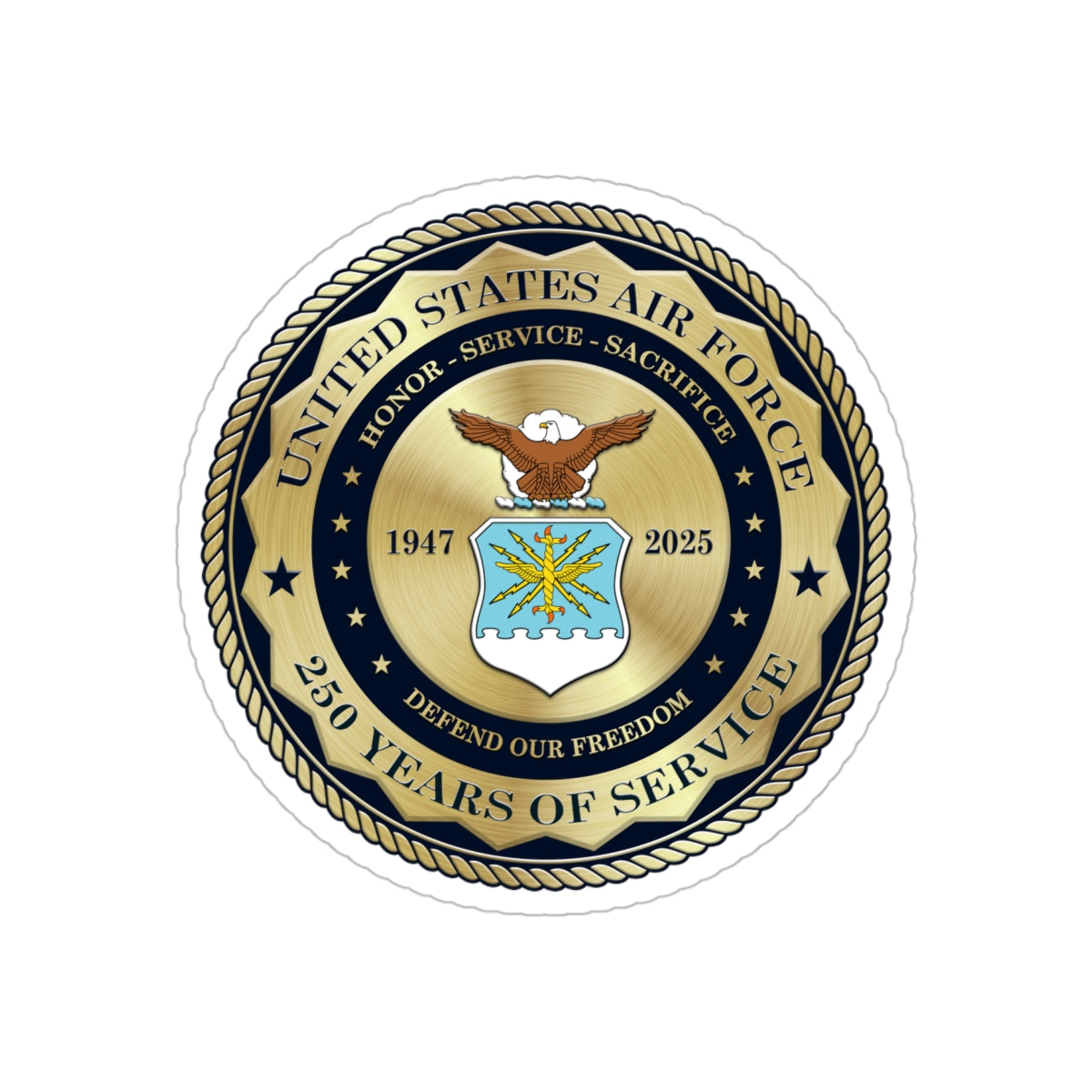US Air Force 250 Years Of Service Stickers