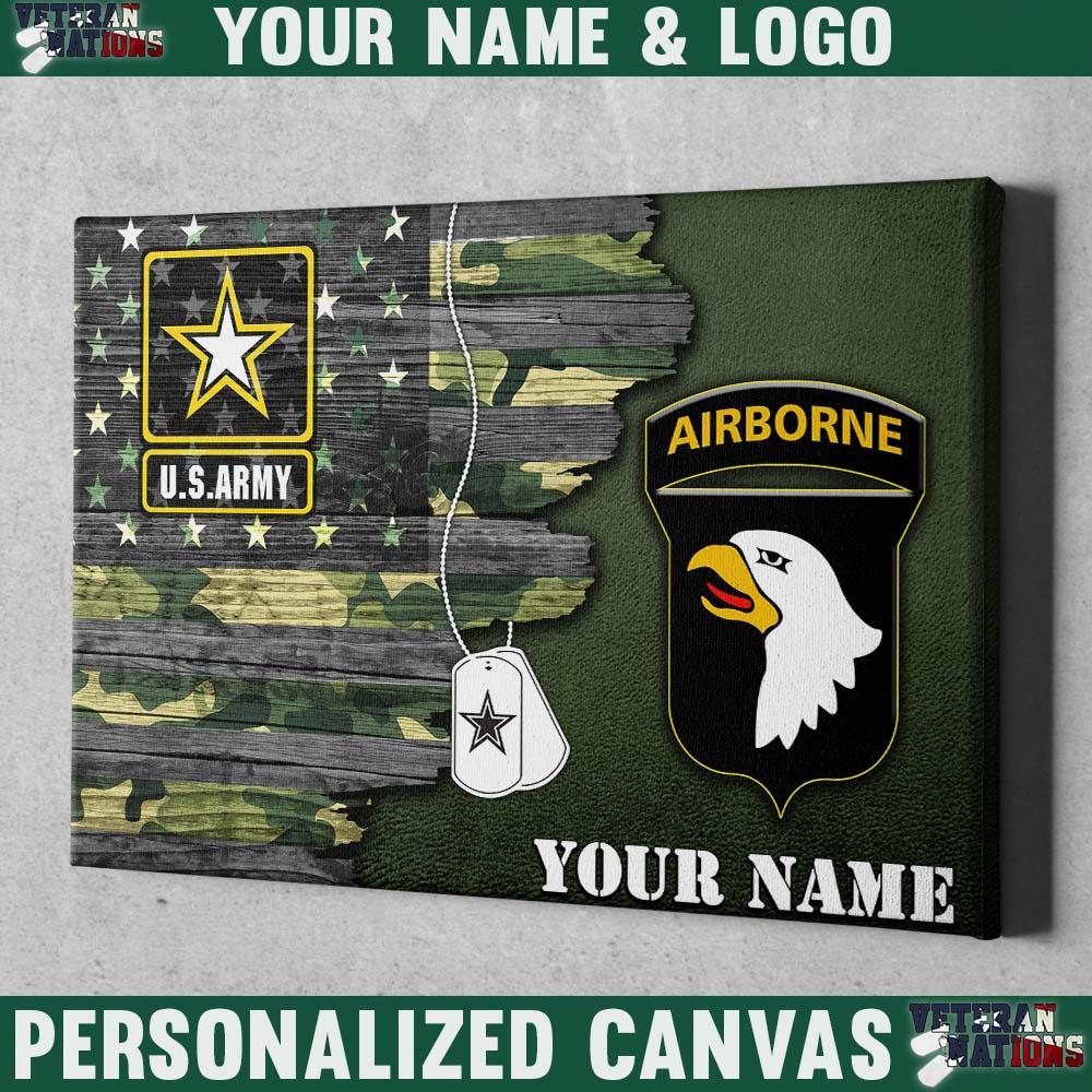 Personalized Canvas - U.S. Army CSIB - Personalized Name & Logo-Canvas-Personalized-Army-CSIB-Veterans Nation