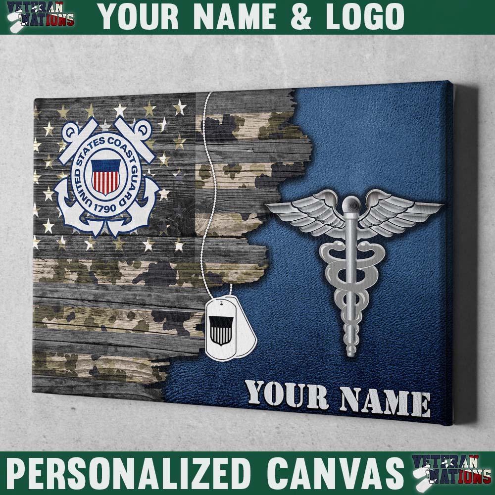 Personalized Canvas - U.S Coast Guard Rate - Personalized Name and Logo-Canvas-Personalized-USCG-Rate-Veterans Nation