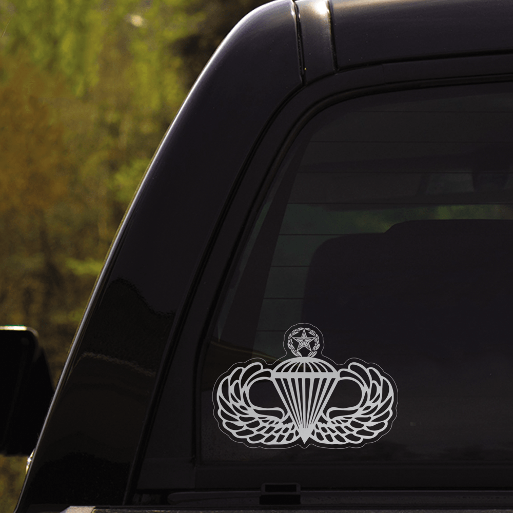 US Army Jump Wings - Senior Parachutist Wings - Master Parachutist Wings Badges Clear Stickers-Decal-Army-Badge-Veterans Nation