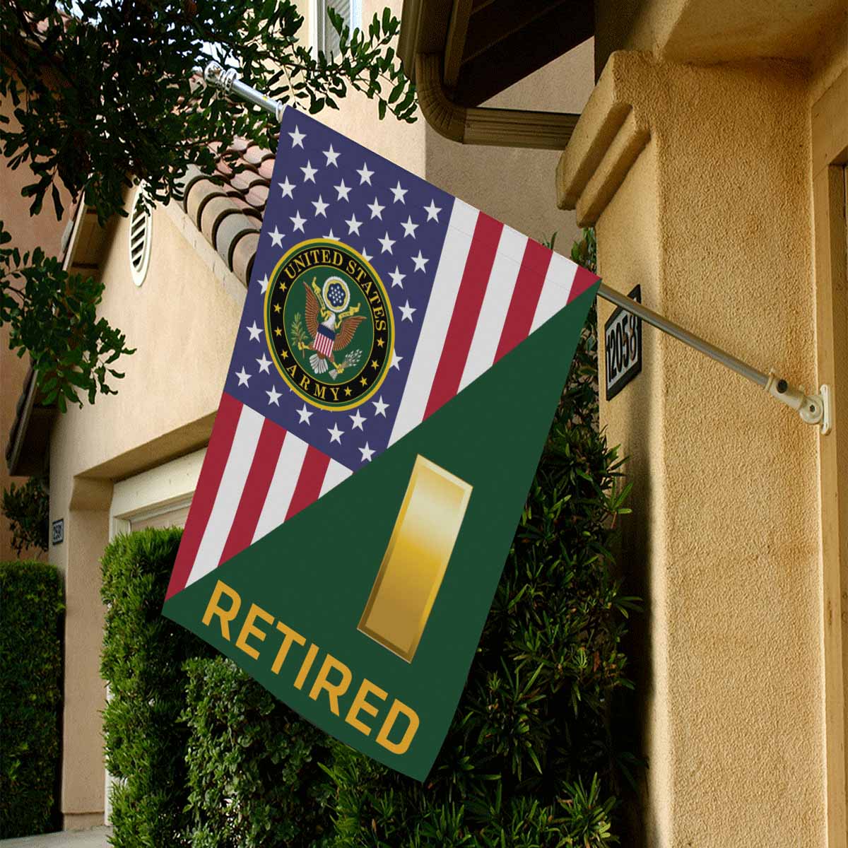US Army O-1 Second Lieutenant O1 2LT Retired House Flag 28 Inch x 40 Inch 2-Side Printing-HouseFlag-Army-Ranks-Veterans Nation