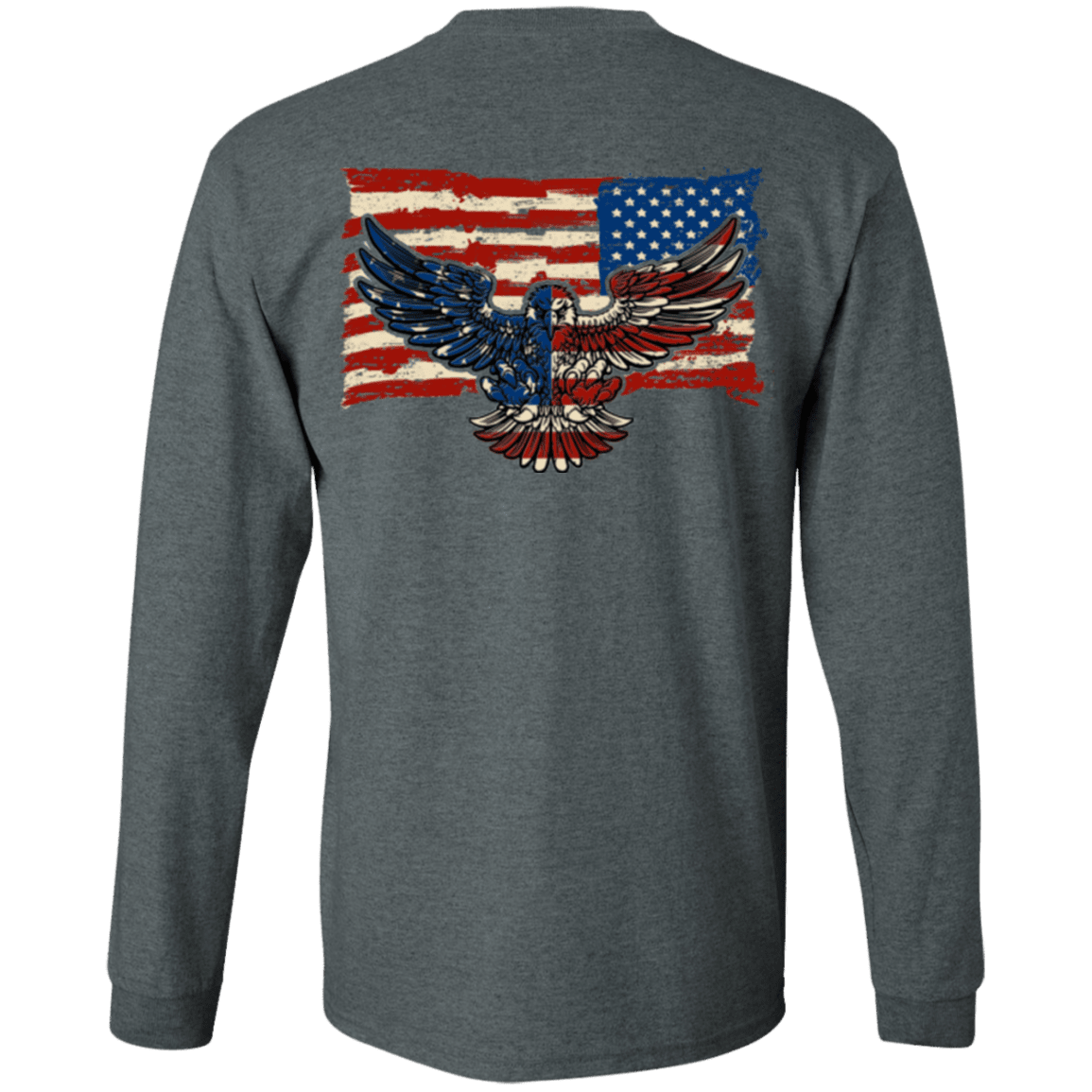 Military T-Shirt "Independence 4 of July Veteran Eagle Flag" Men Back-TShirt-General-Veterans Nation