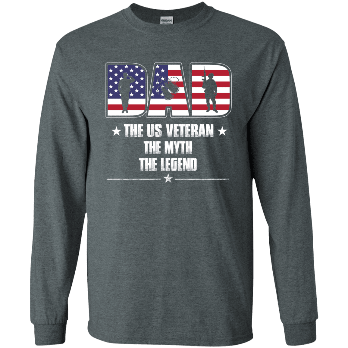 Military T-Shirt "The US Veteran Legend Dad" Front-TShirt-General-Veterans Nation