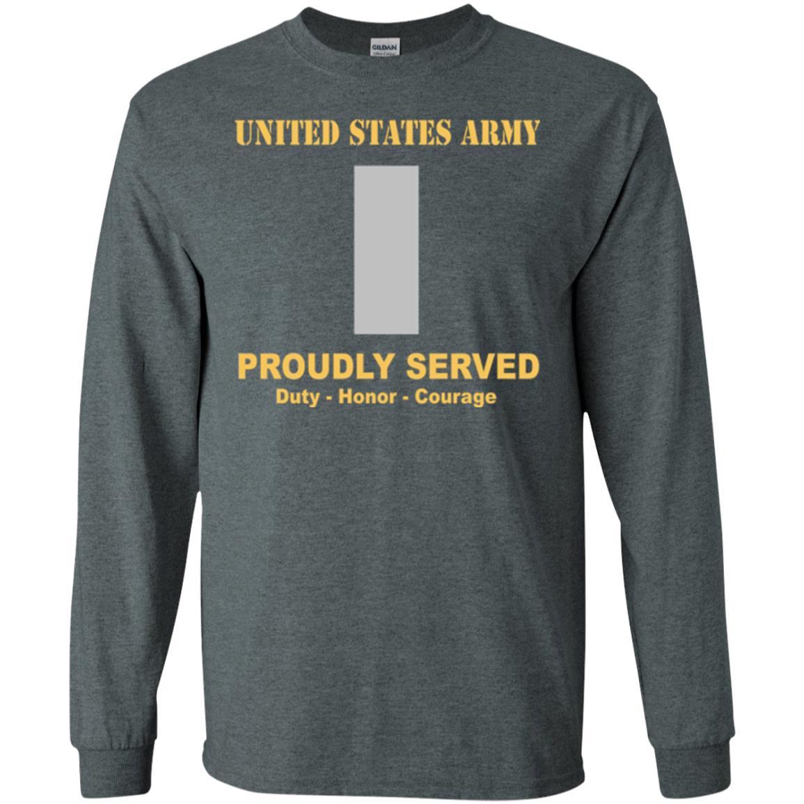 US Army O-2 First Lieutenant O2 1LT Commissioned Officer Ranks Men Front Shirt US Army Rank-TShirt-Army-Veterans Nation