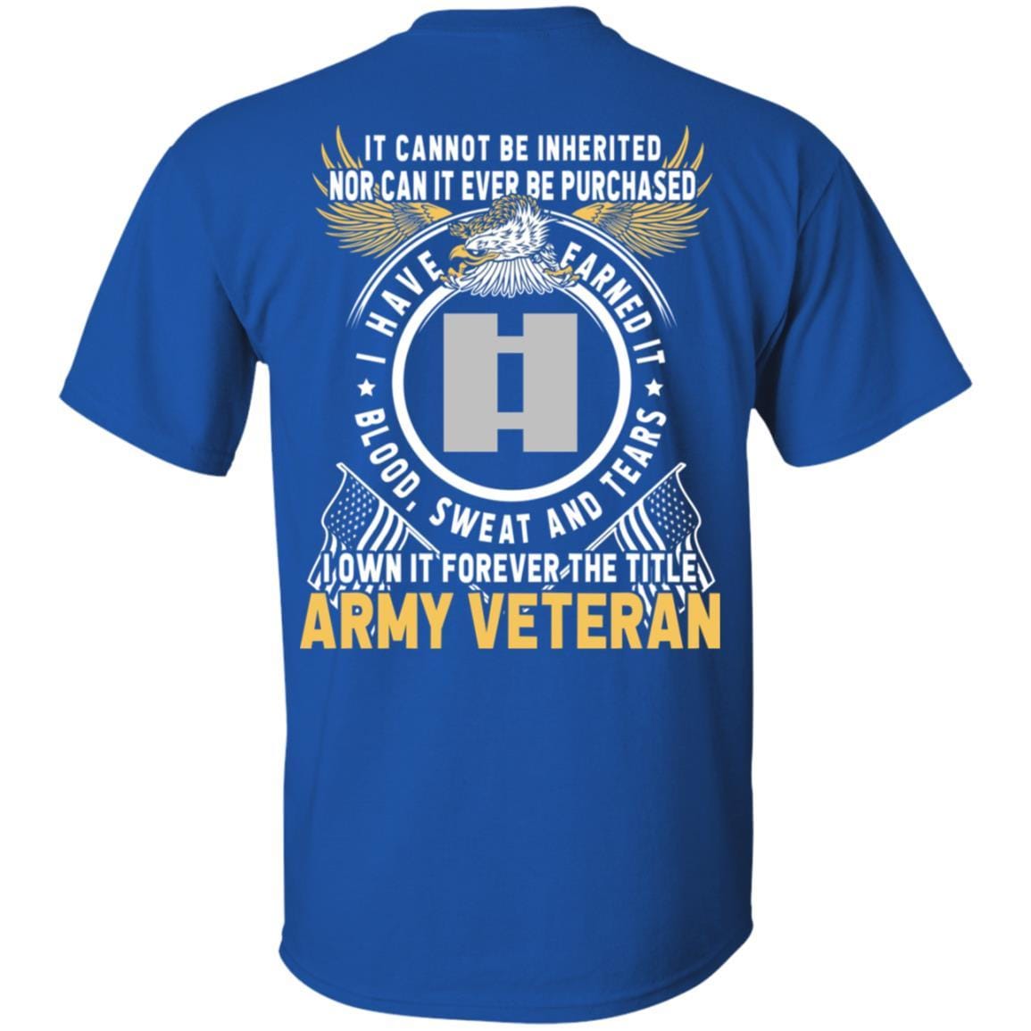 US Army O-3 Captain O3 CPT Commissioned Officer Ranks T-Shirt For Men On Back-TShirt-Army-Veterans Nation