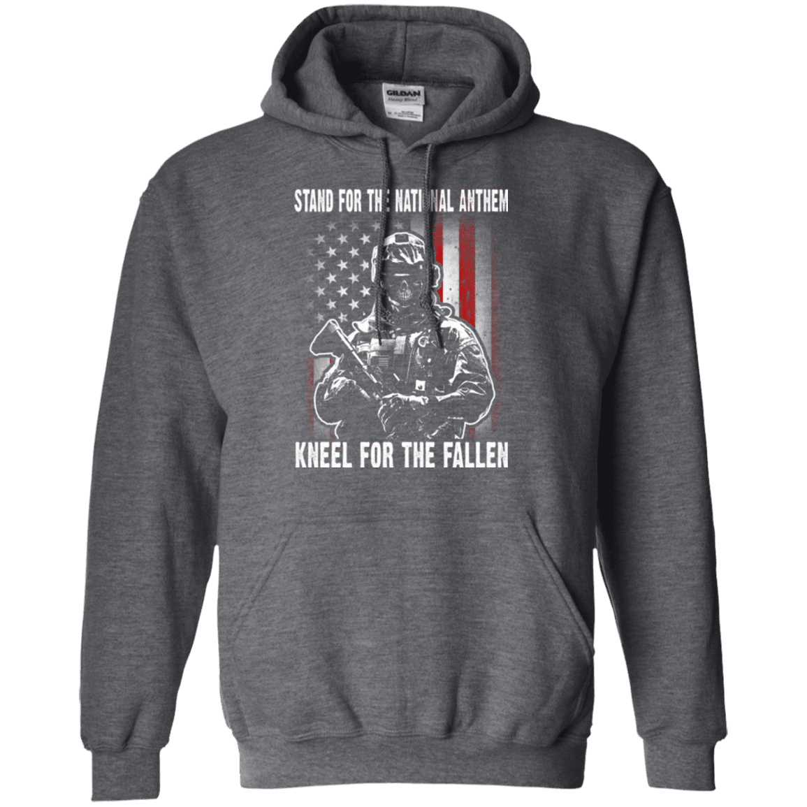 Military T-Shirt "Stand For The National Anthem Kneel For The Fallen"-TShirt-General-Veterans Nation