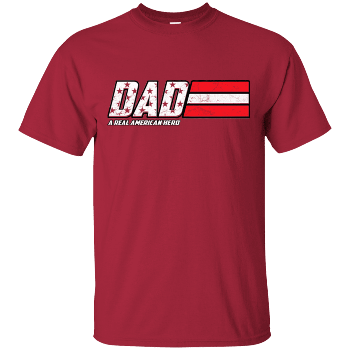 Military T-Shirt "Dad - A Real American Hero - Men" Front-TShirt-General-Veterans Nation