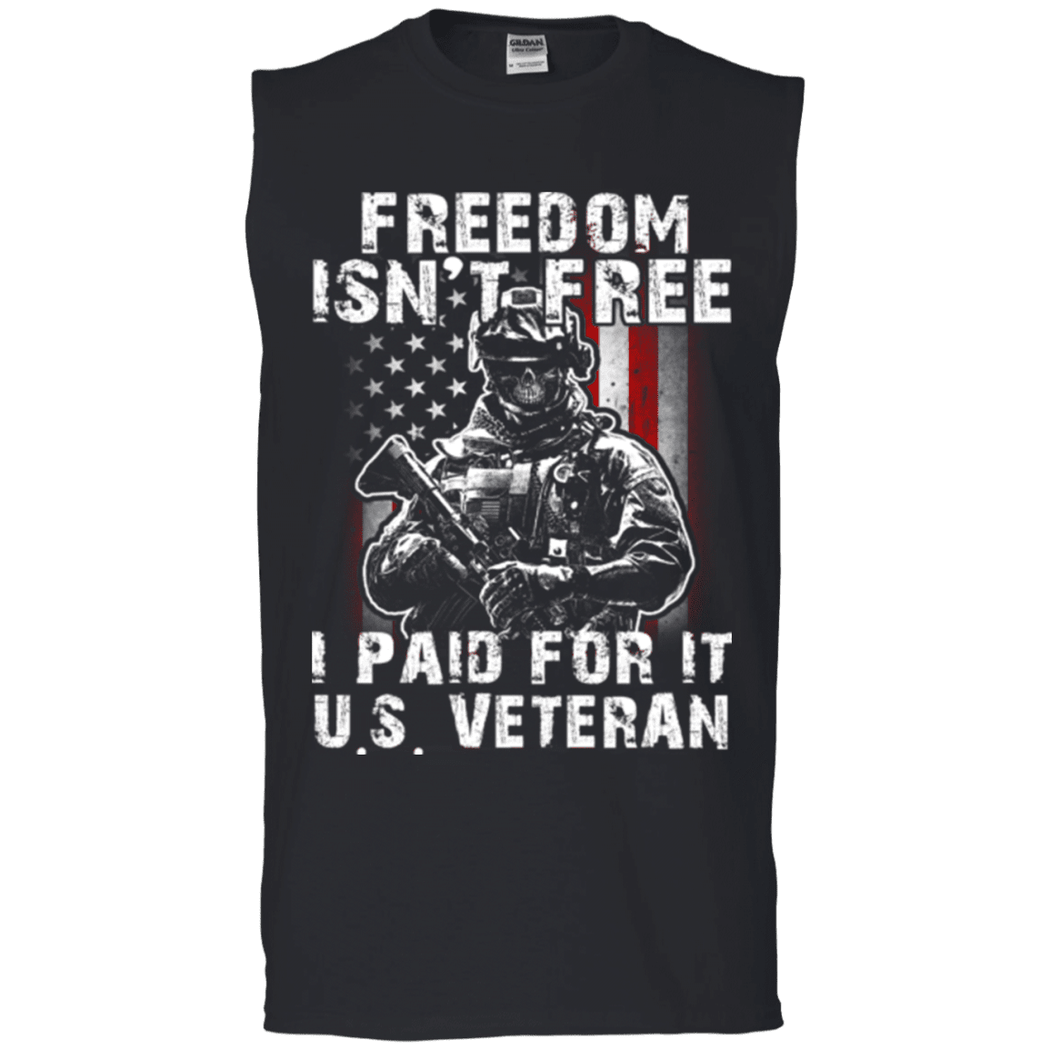 Military T-Shirt "Freedom Isn't Free US Veteran Paid For It"-TShirt-General-Veterans Nation