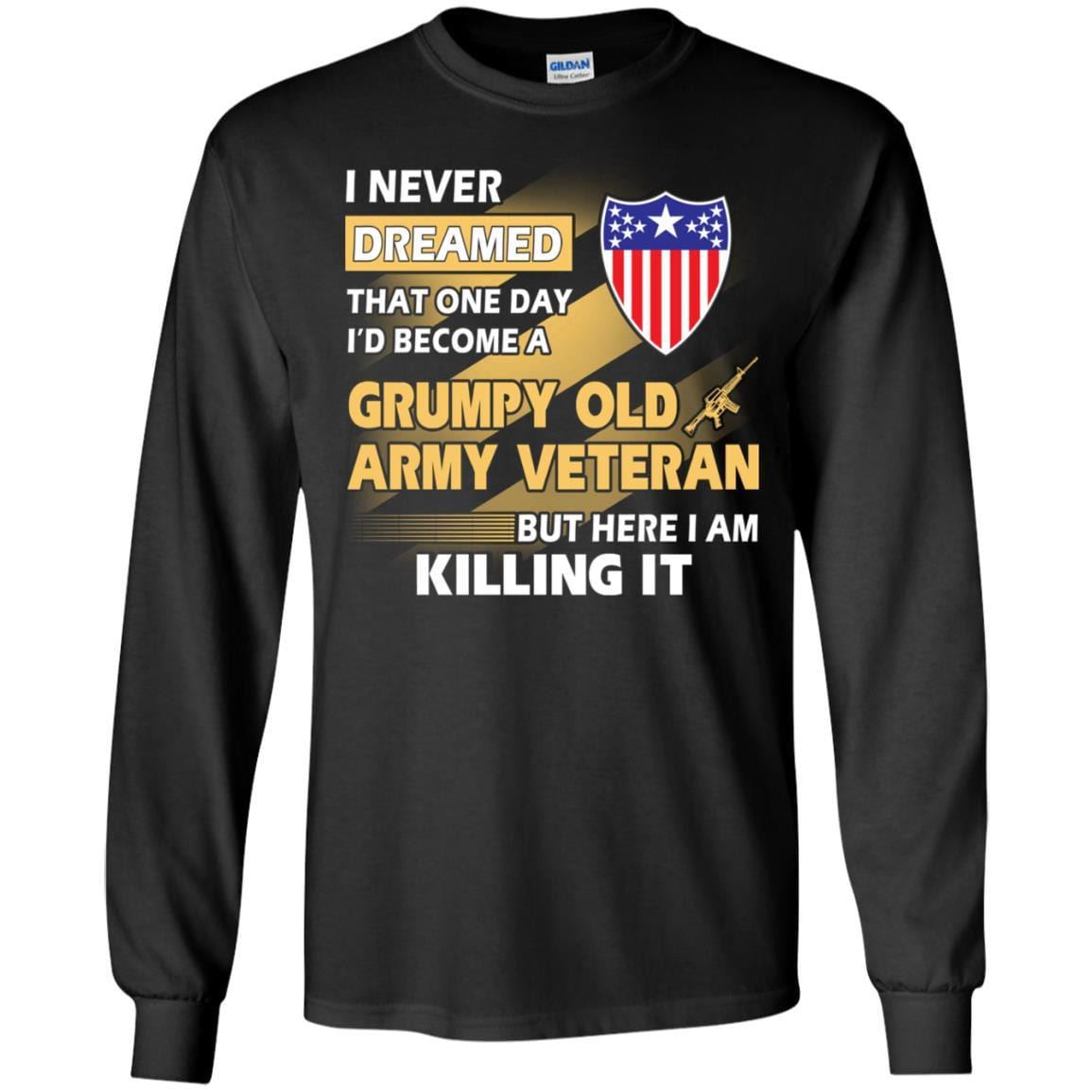 US Army T-Shirt "Adjutant General Grumpy Old Veteran" On Front-TShirt-Army-Veterans Nation