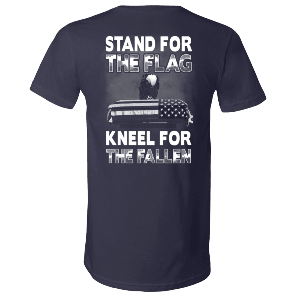 Military T-Shirt "Veteran - Stand For The Flag Kneel For The Fallen"-TShirt-General-Veterans Nation
