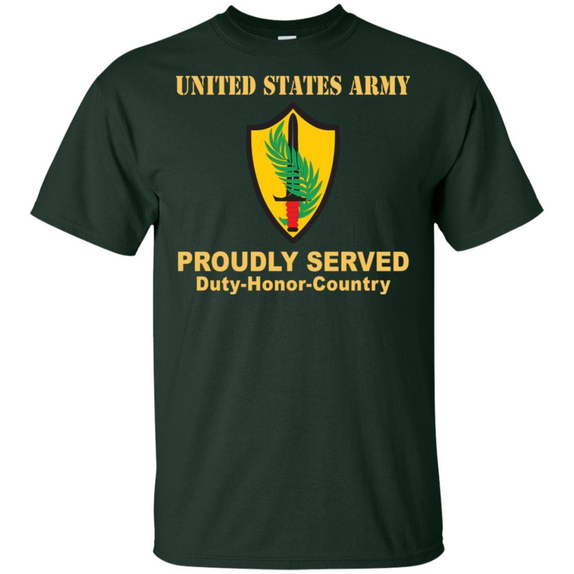 US ARMY CSIB ELEMENT UNITED STATES CENTRAL COMMAND- Proudly Served T-Shirt On Front For Men-TShirt-Army-Veterans Nation