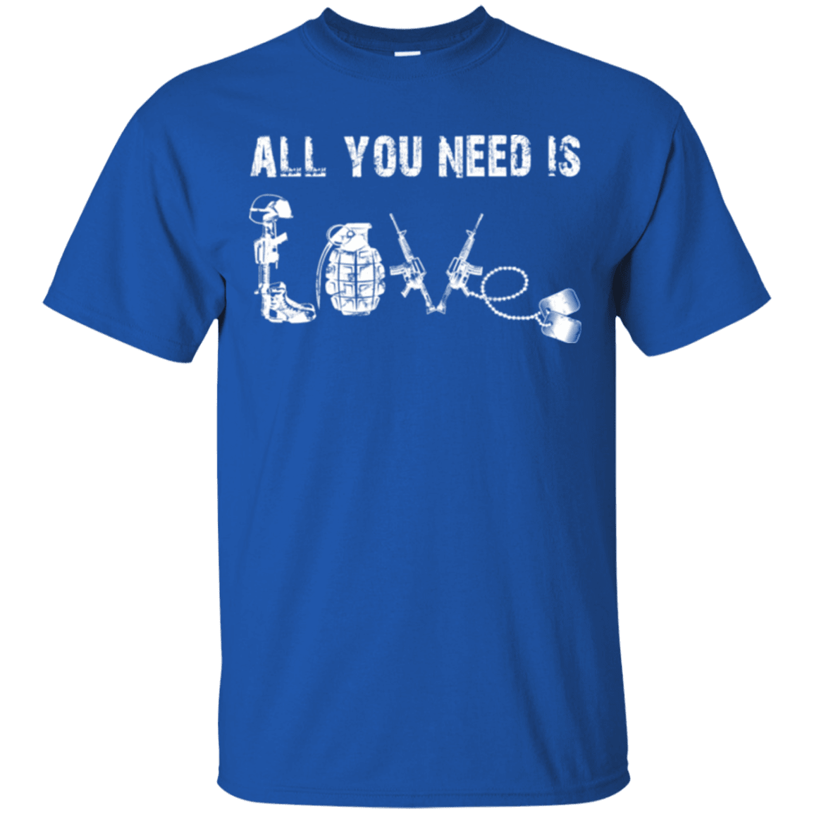 Military T-Shirt "All You Need is Love Veteran"-TShirt-General-Veterans Nation