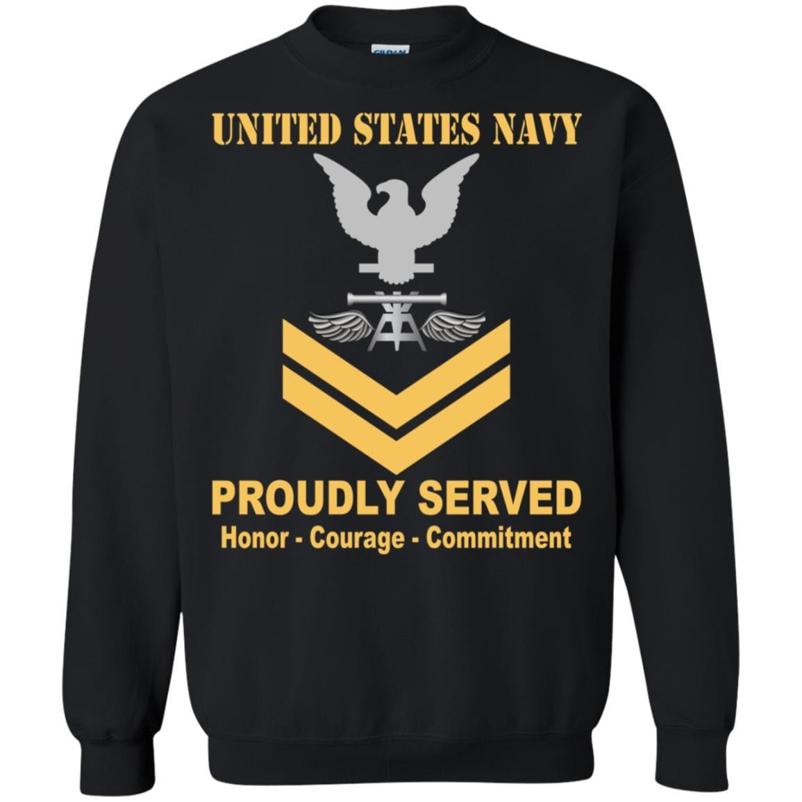 Navy Aviation Fire Control Tech Navy AQ E-5 Rating Badges Proudly Served T-Shirt For Men On Front-TShirt-Navy-Veterans Nation