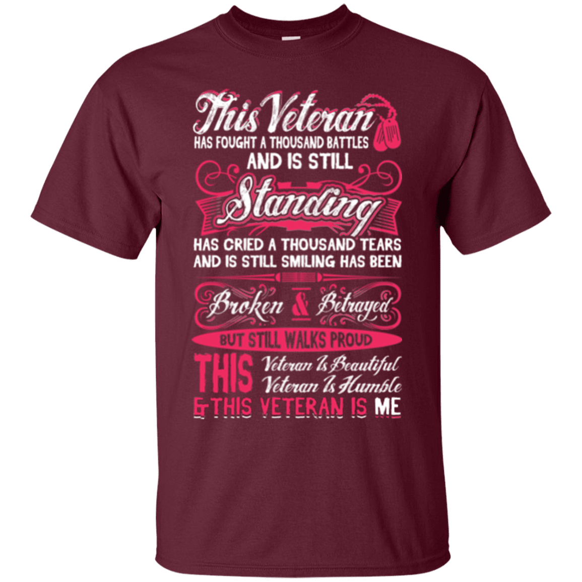 Military T-Shirt "This Veteran is Beautiful and Humble"-TShirt-General-Veterans Nation