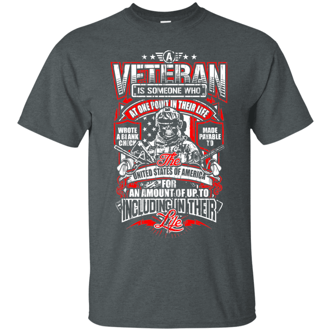 Military T-Shirt "A Veteran Men" Front-TShirt-General-Veterans Nation